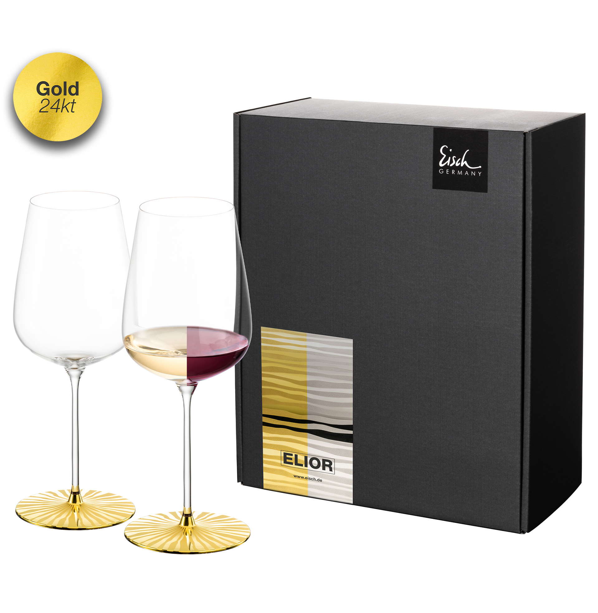 Set of 2 allround wine glasses fruity & aromatic gold ELIOR SENSISPLUS