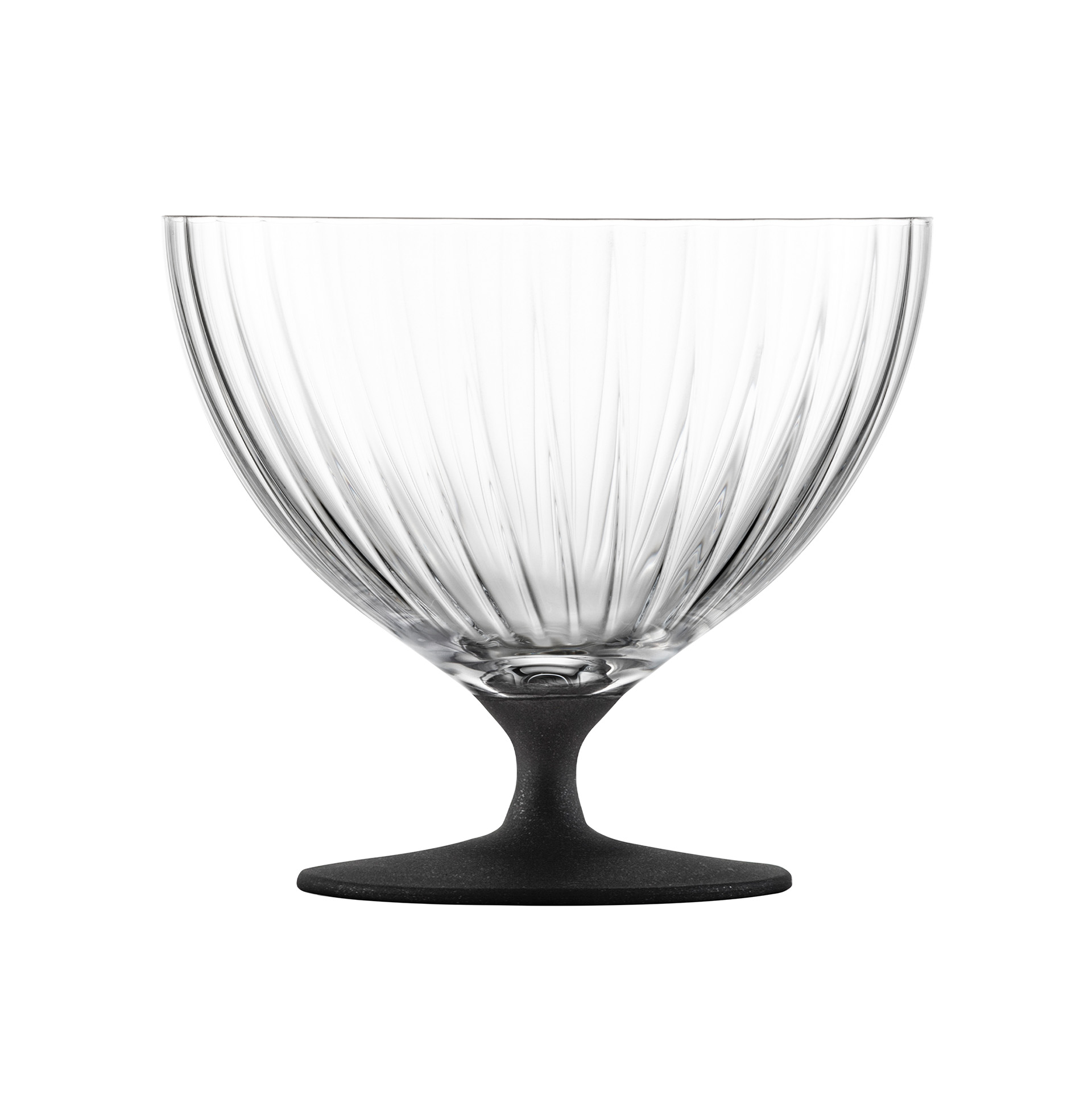 Footed dessert bowl black