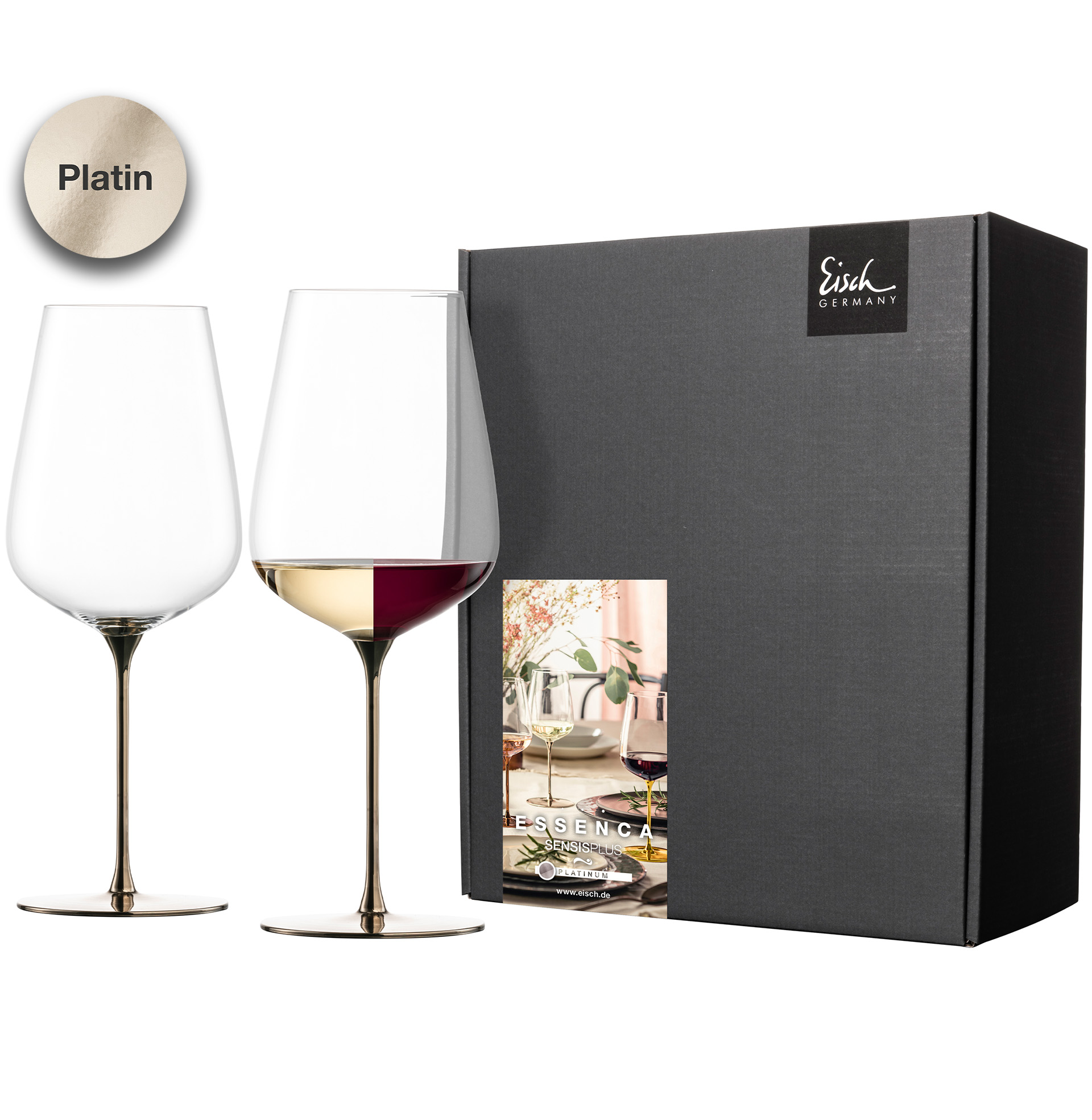 Set of 2 allround wine glasses powerful & rich platinum ESSENCA SENSISPLUS PLATINUM EDITION