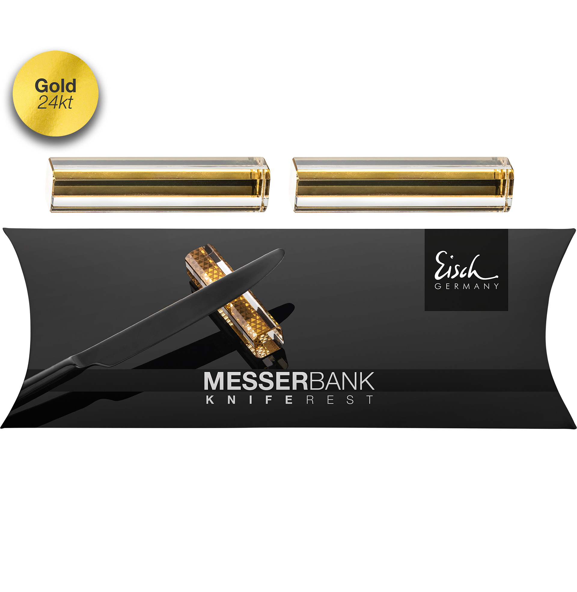 2er Set Messerbänkchen gold