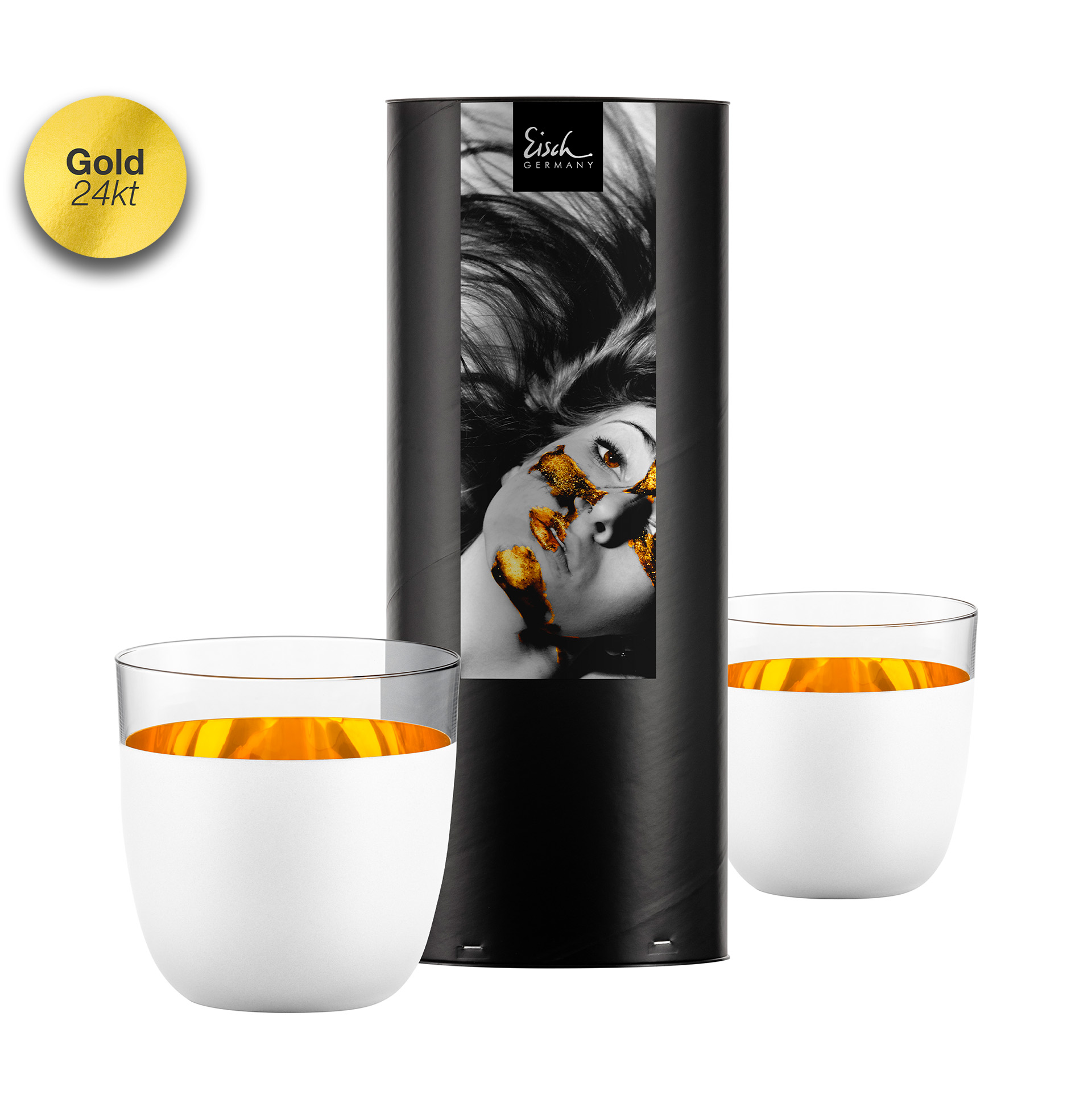 2er Set Becher weiß/gold COSMO