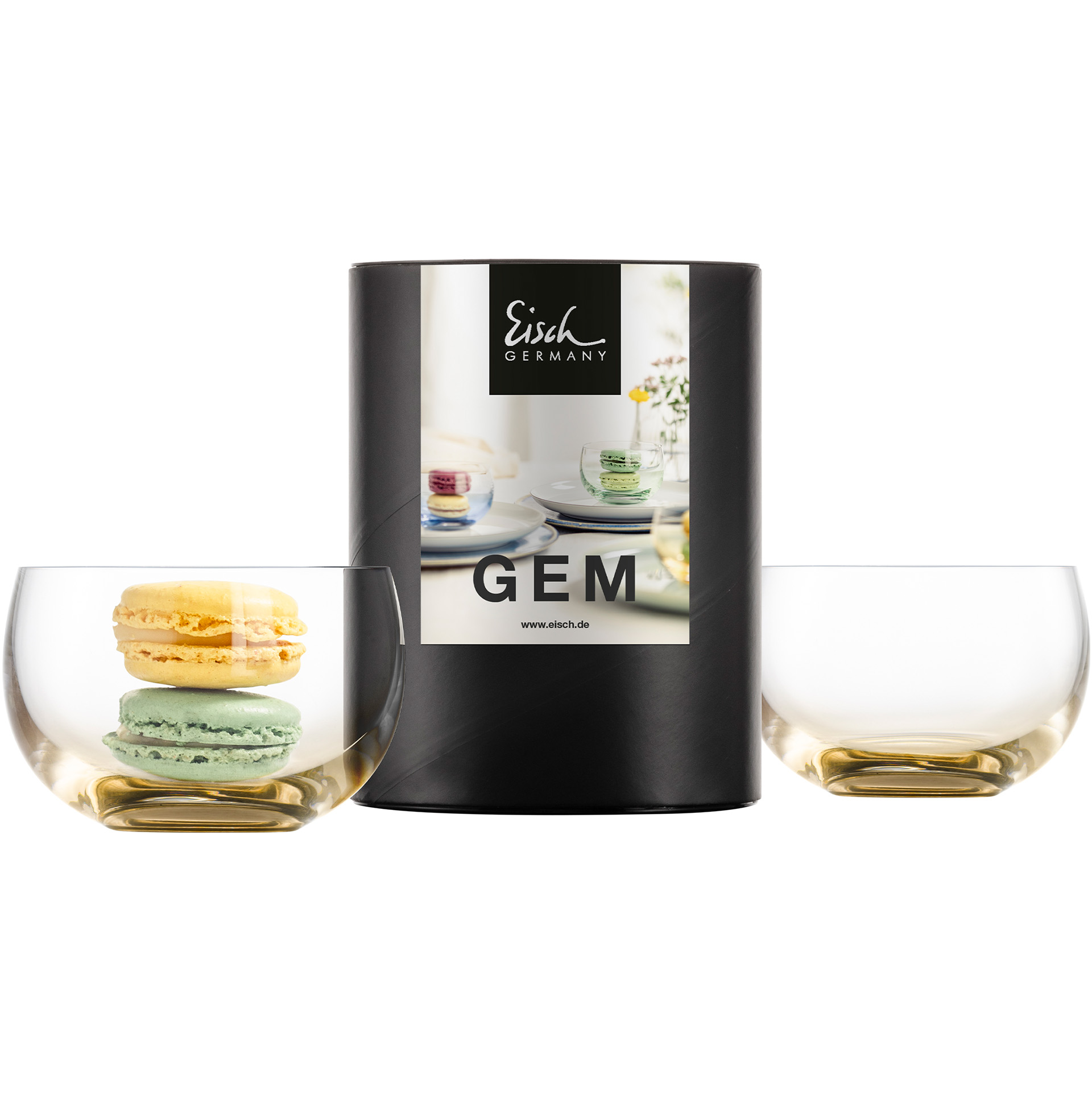 Set of 2 dessert glasses amberGEM