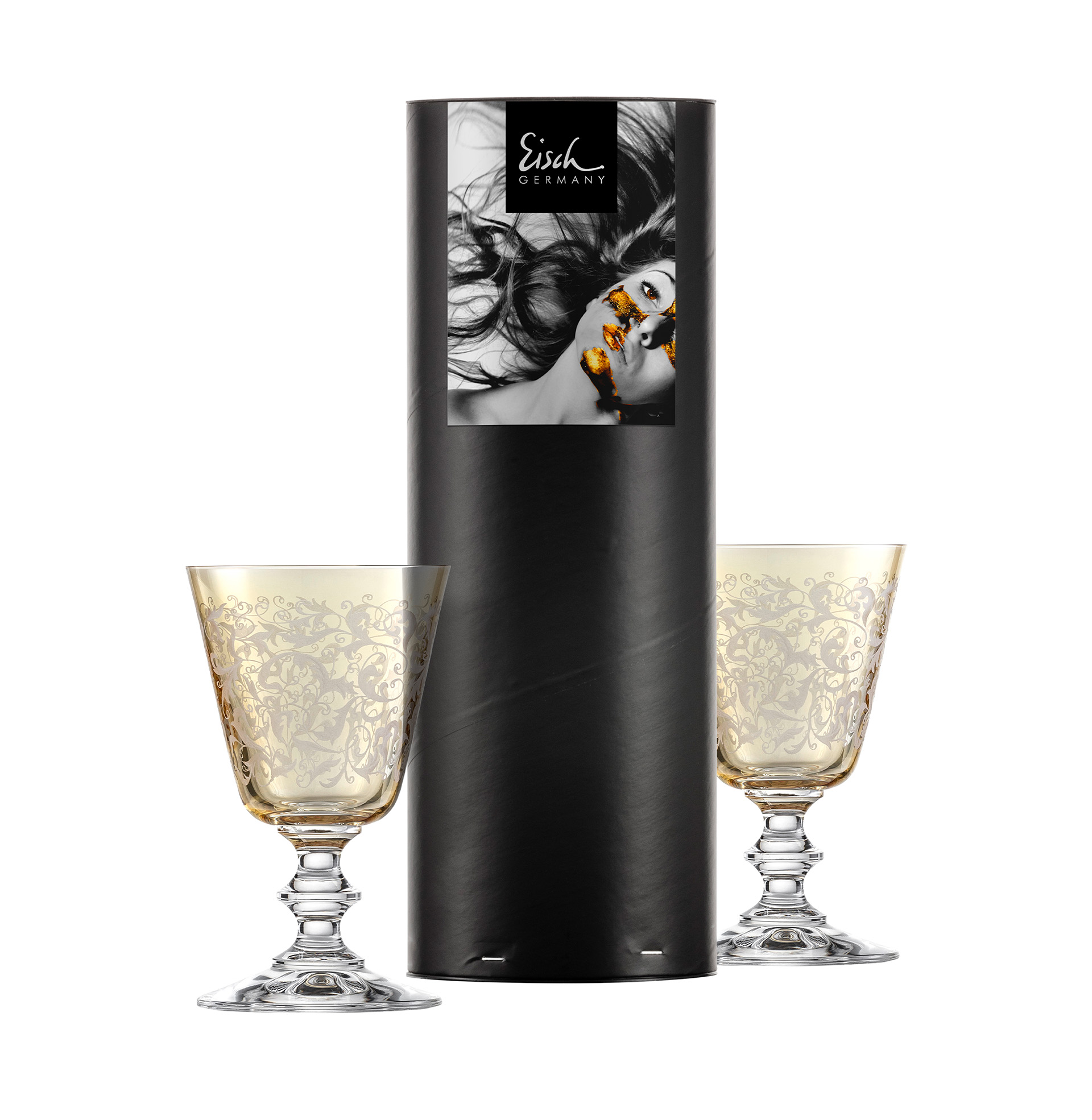 Set of 2 white wine glasses amber TOULOUSE