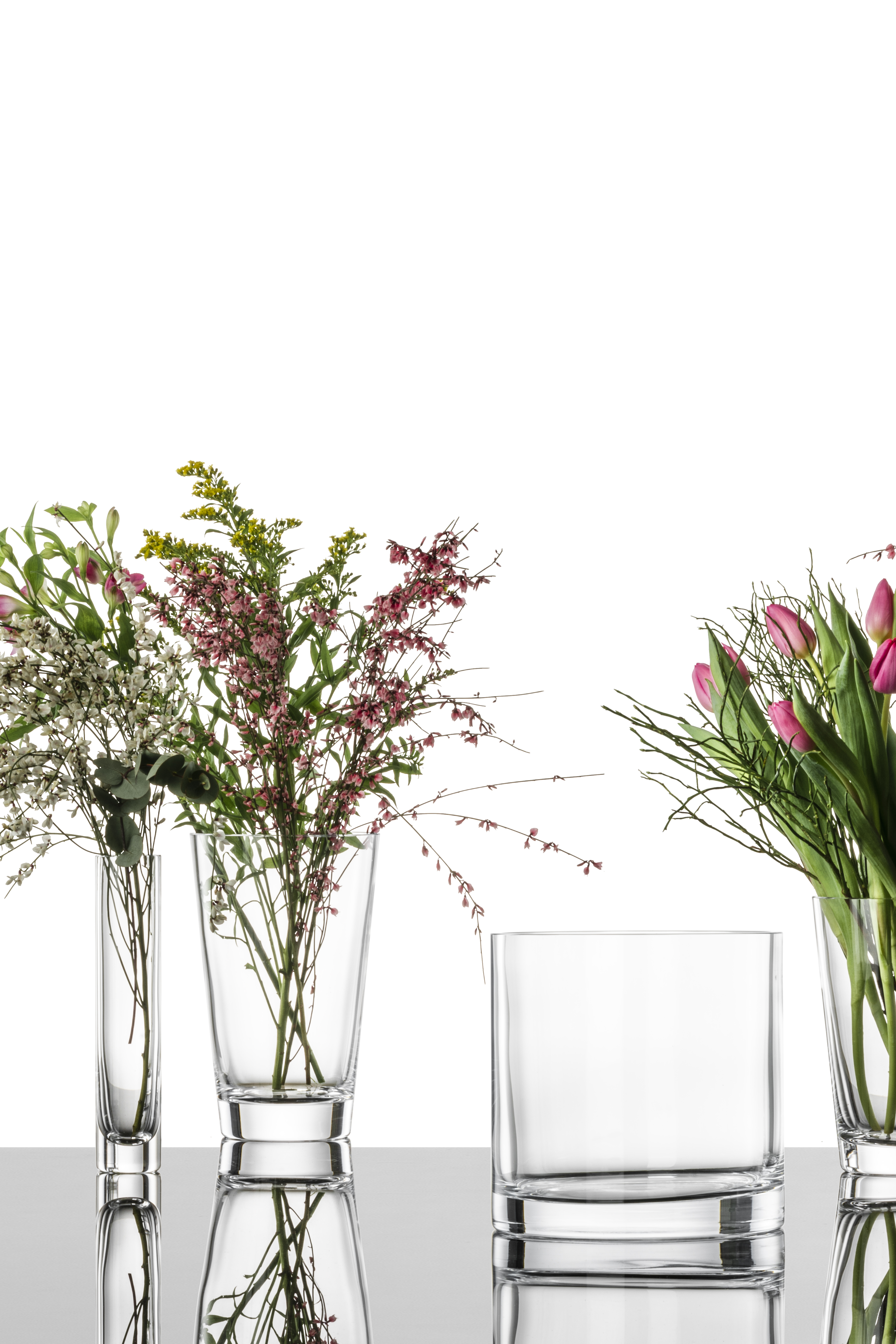 Various vases with flowers