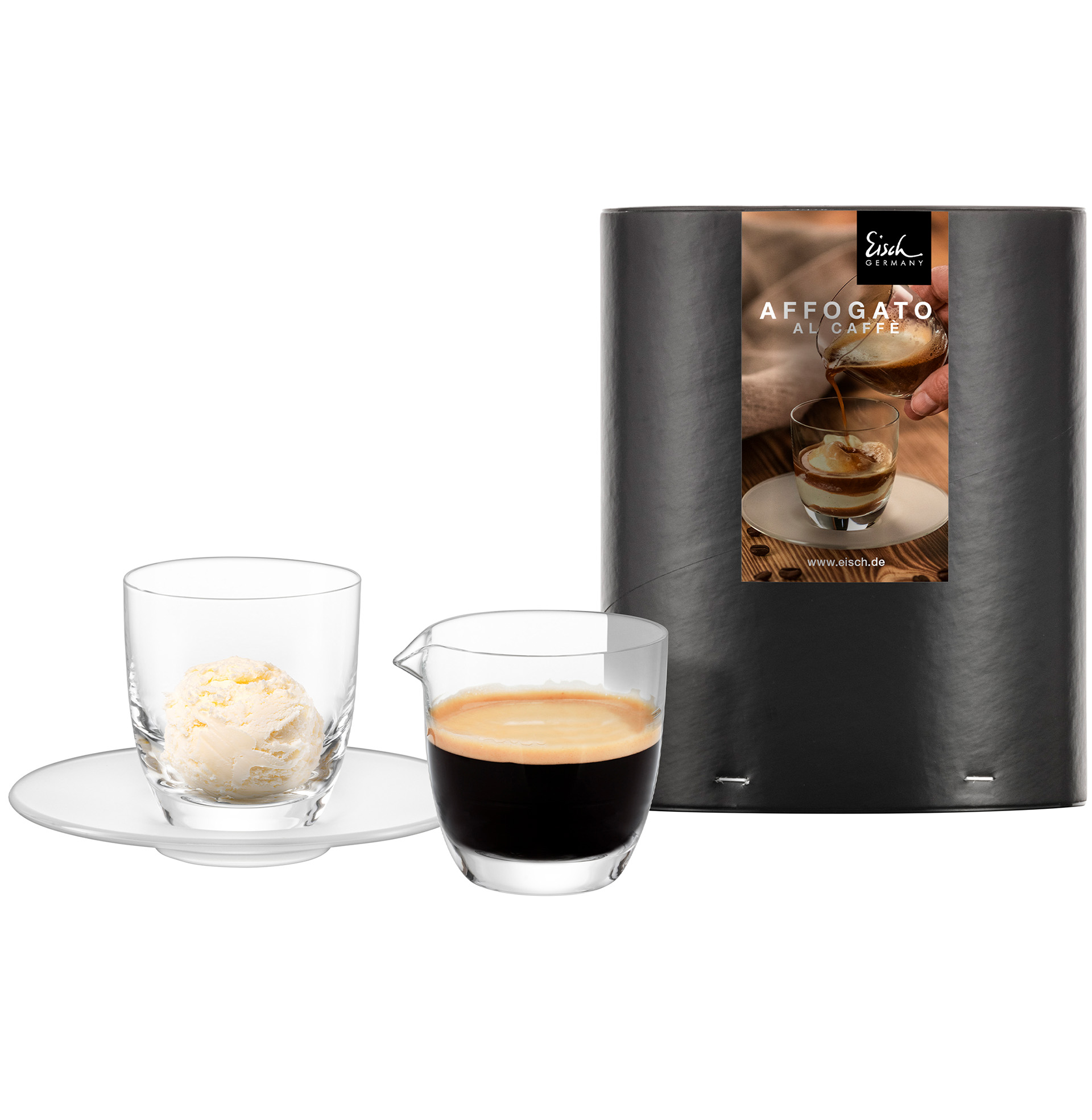 Set of coffee glass with small pot AFFOGATO