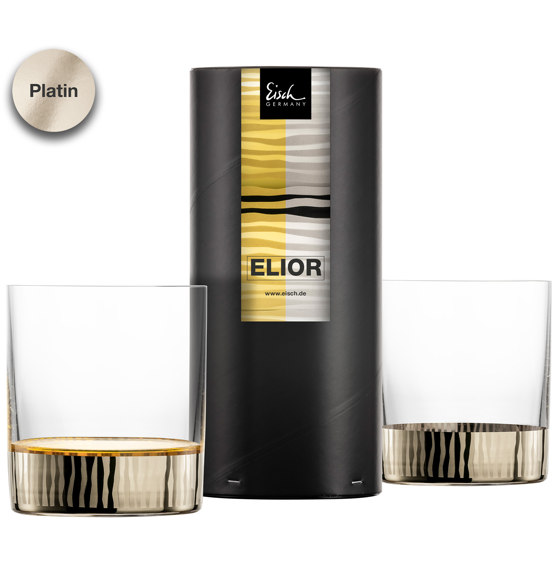 2er Set Whiskygläser platin ELIOR