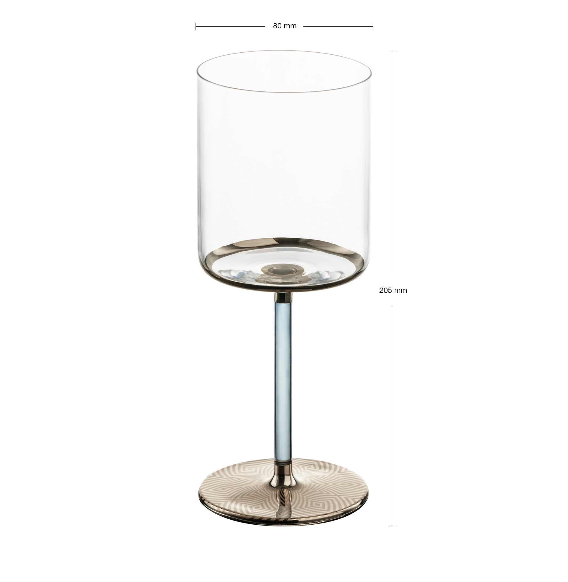 Set of 2 white wine glasses platinum ADELINE