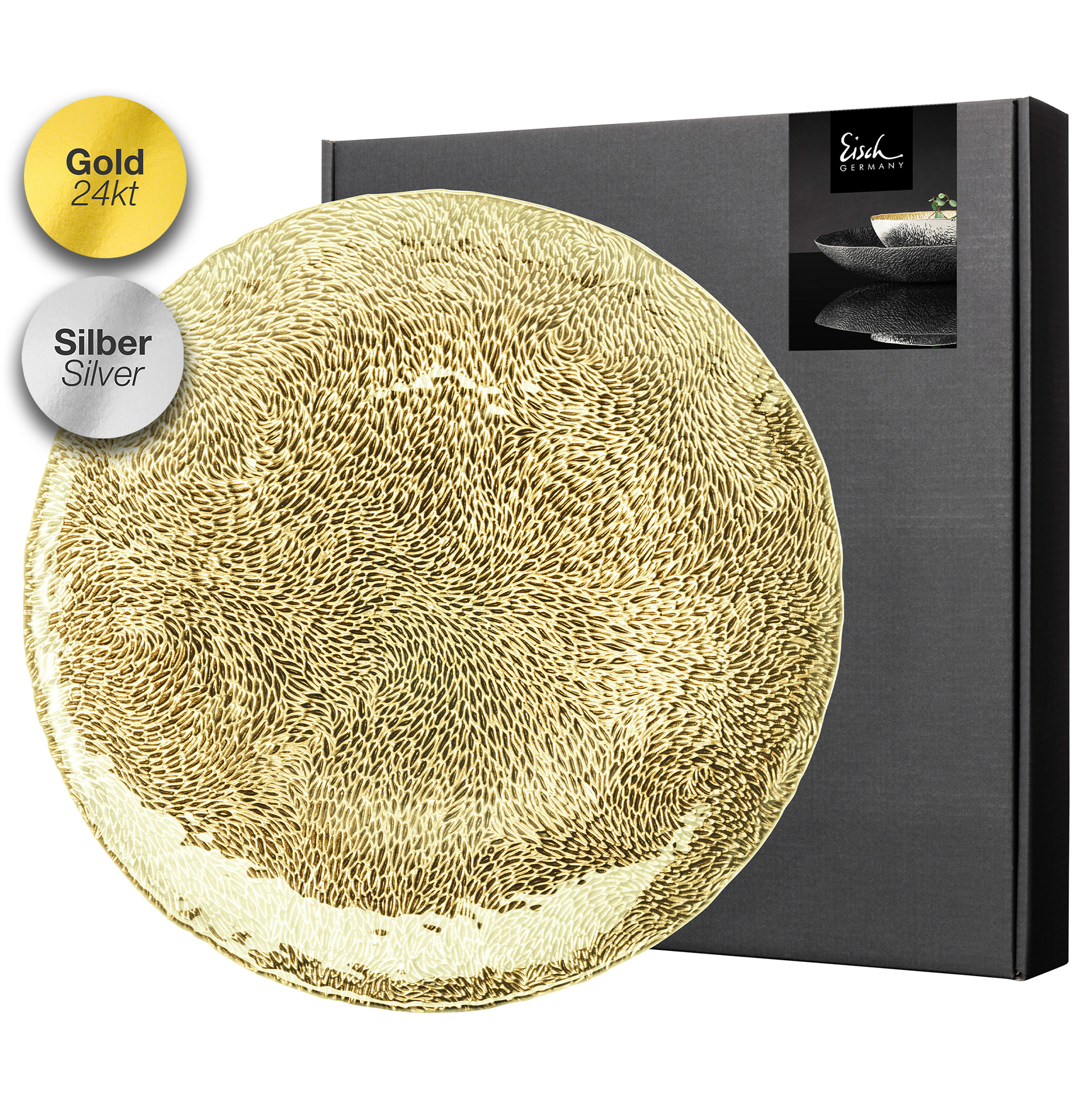 Plate gold/silver Ø 320 mm SEN