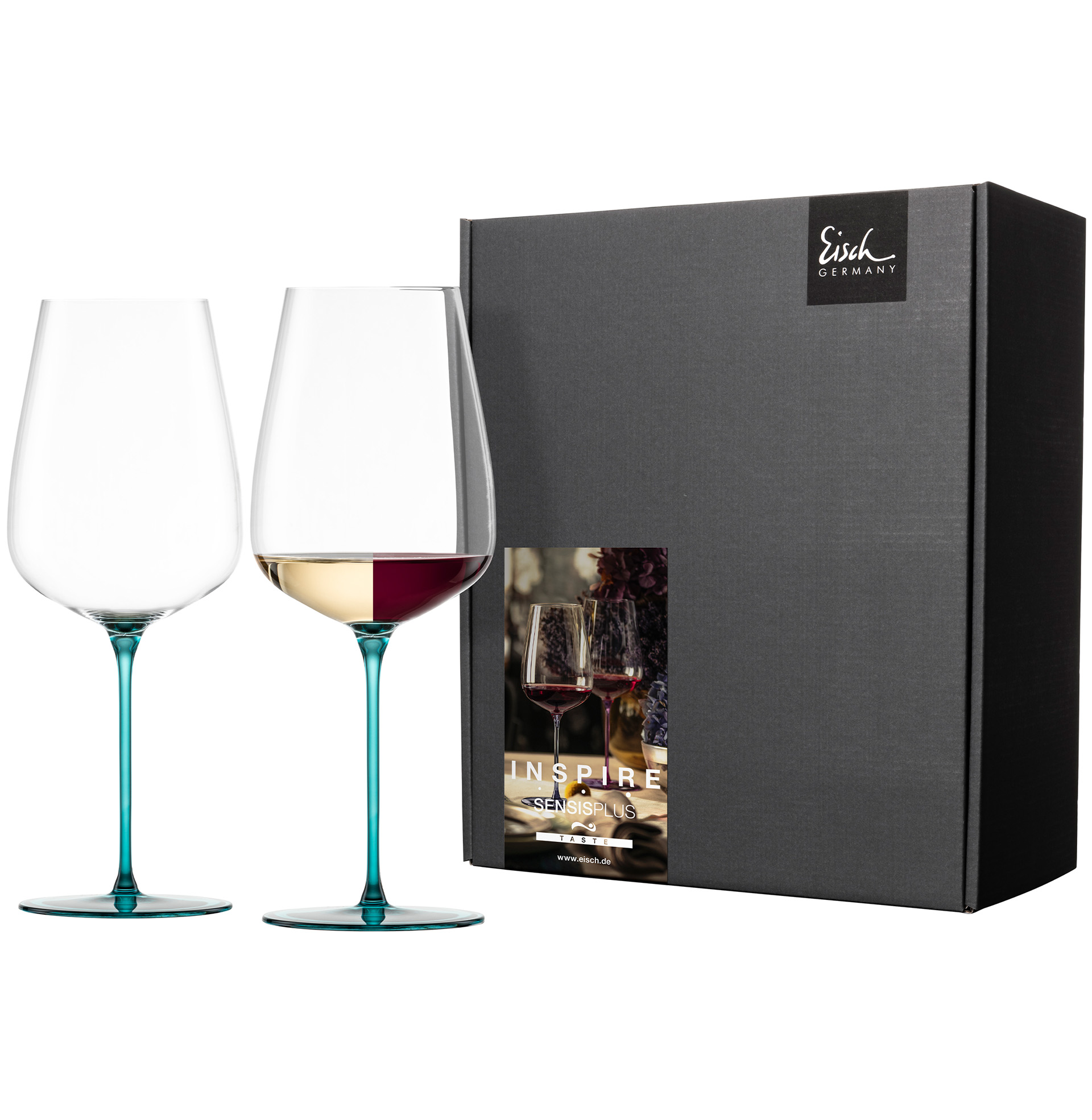 Set of 2 allround wine glasses powerful & rich aqua INSPIRE SENSISPLUS