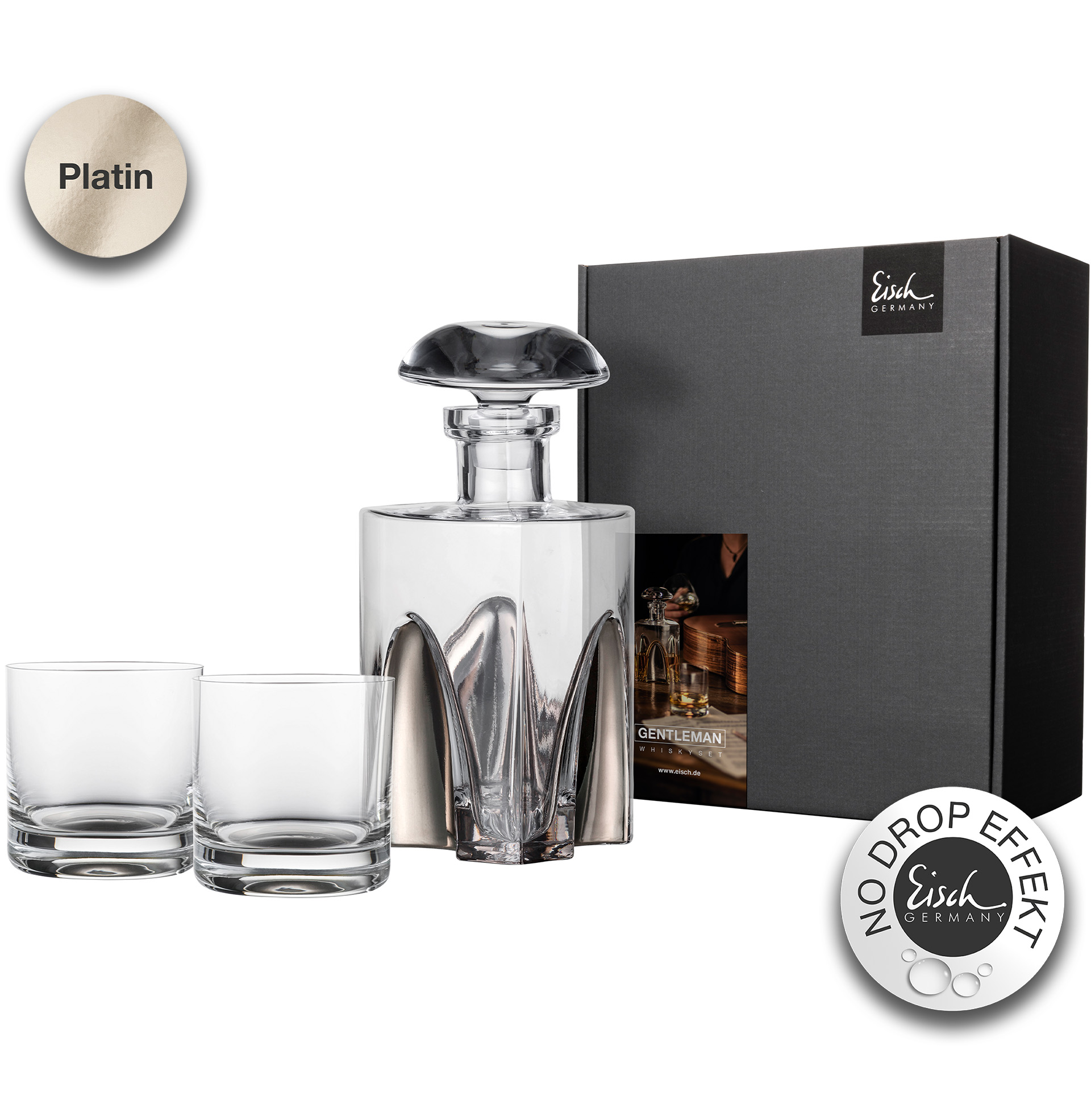 Whisky Set platin No Drop Effekt GENTLEMAN
