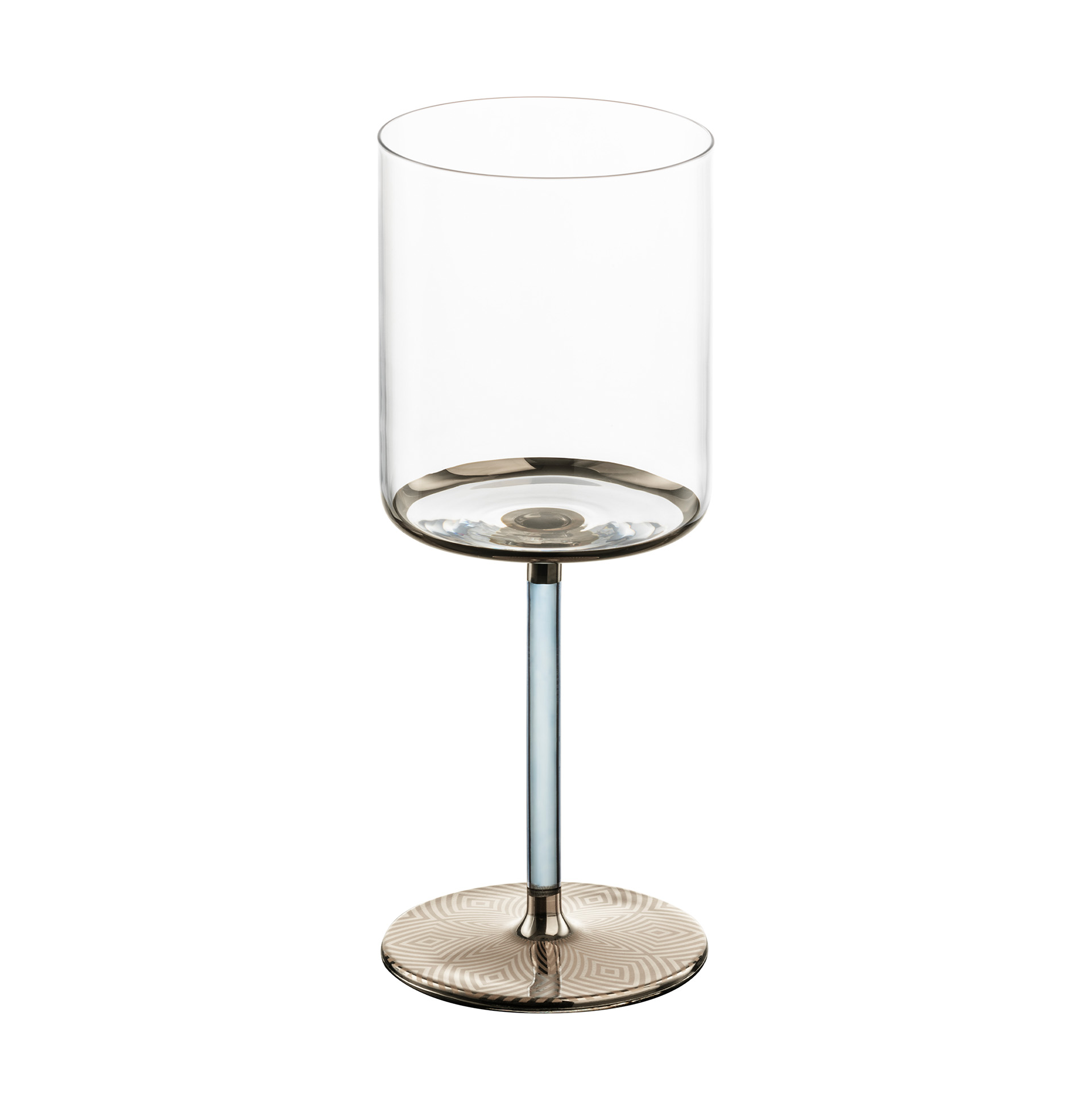Set of 2 white wine glasses platinum ADELINE