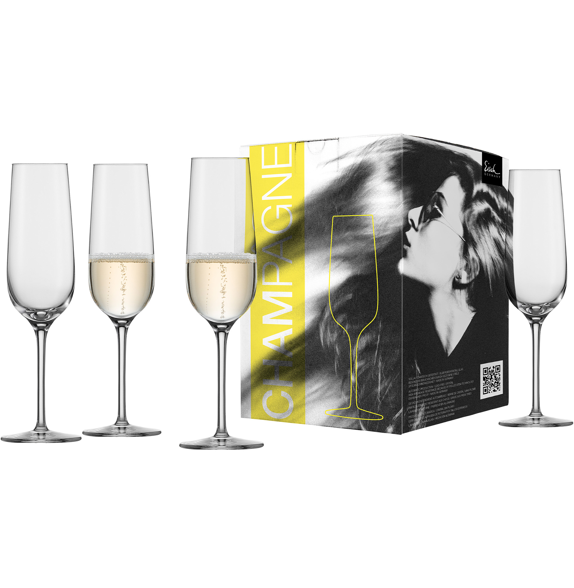 Set of 4 champagne glasses VINEZZA