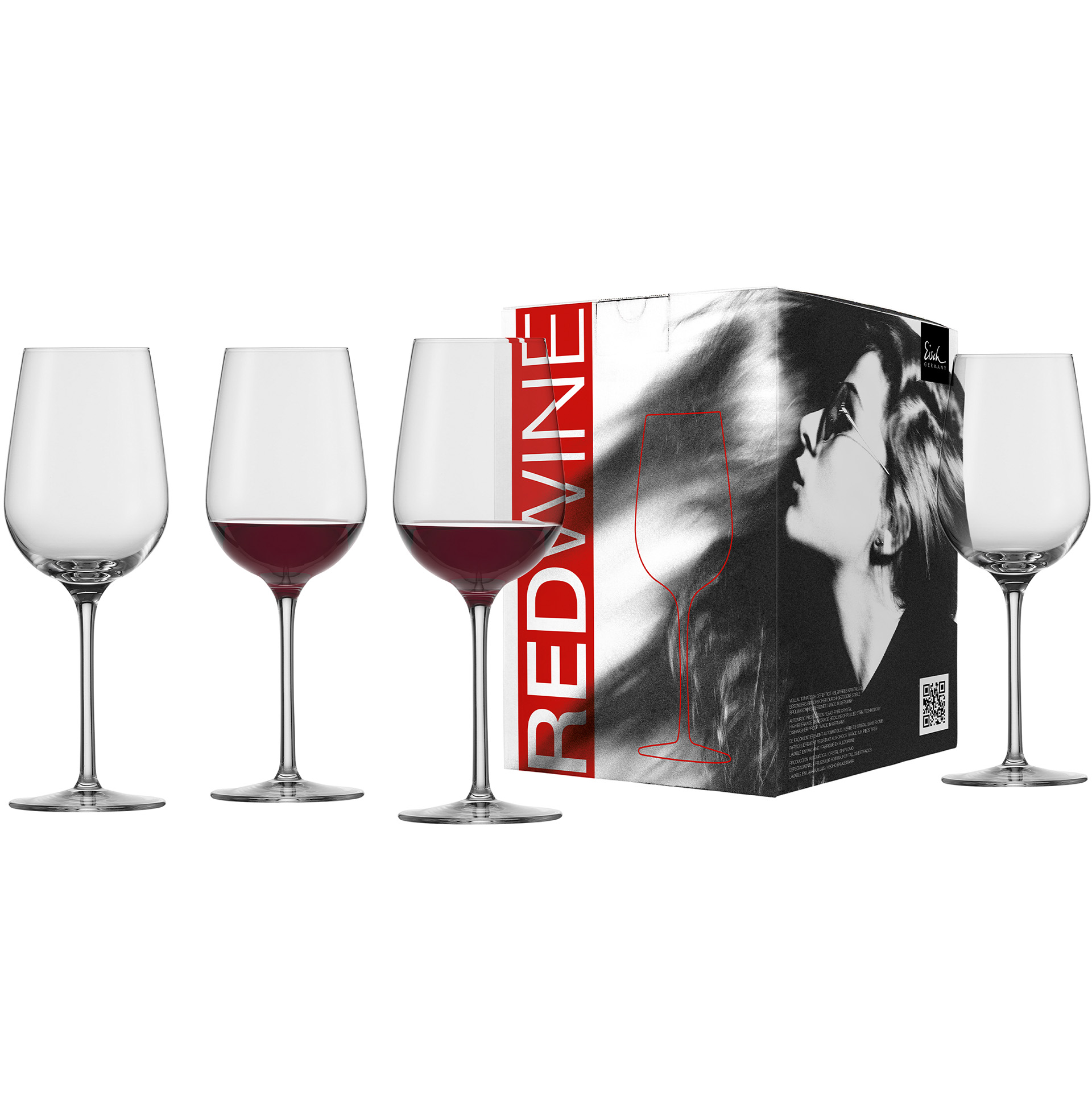Set of 4 redwine glasses VINEZZA