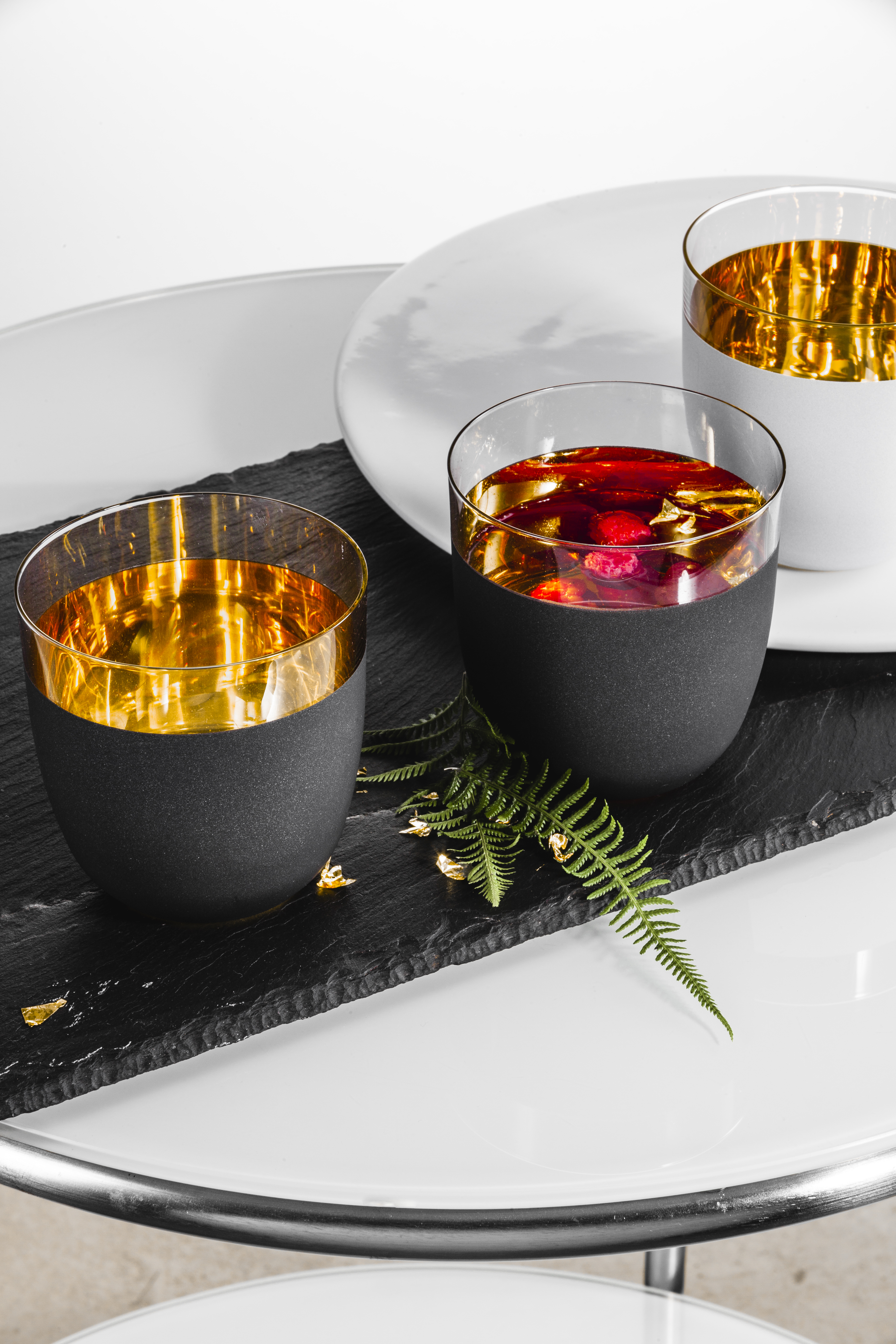 Cosmo Gold Gläser in schwarz/weiß/gold