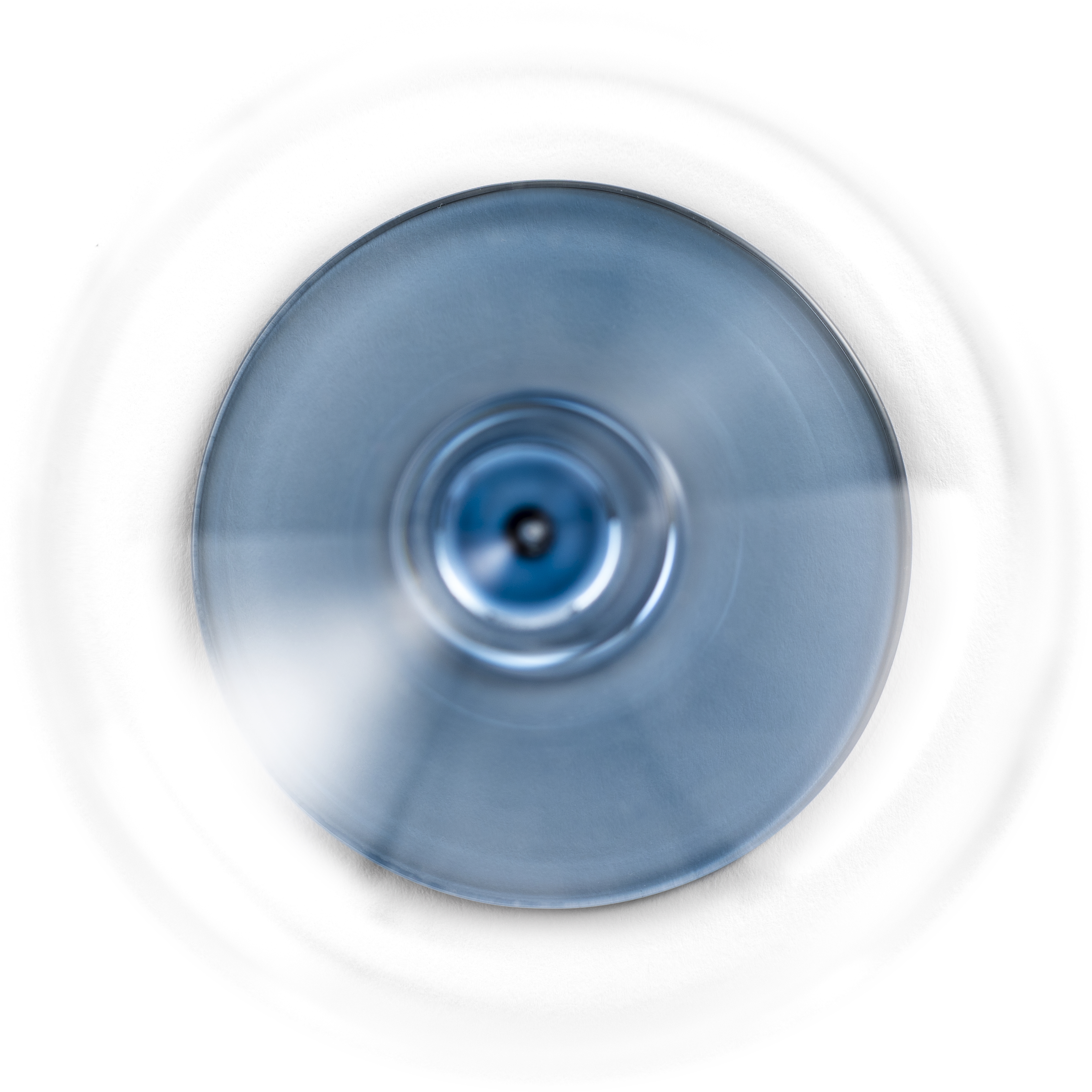 Top view of blue INSPIRE SENSISPLUS glass