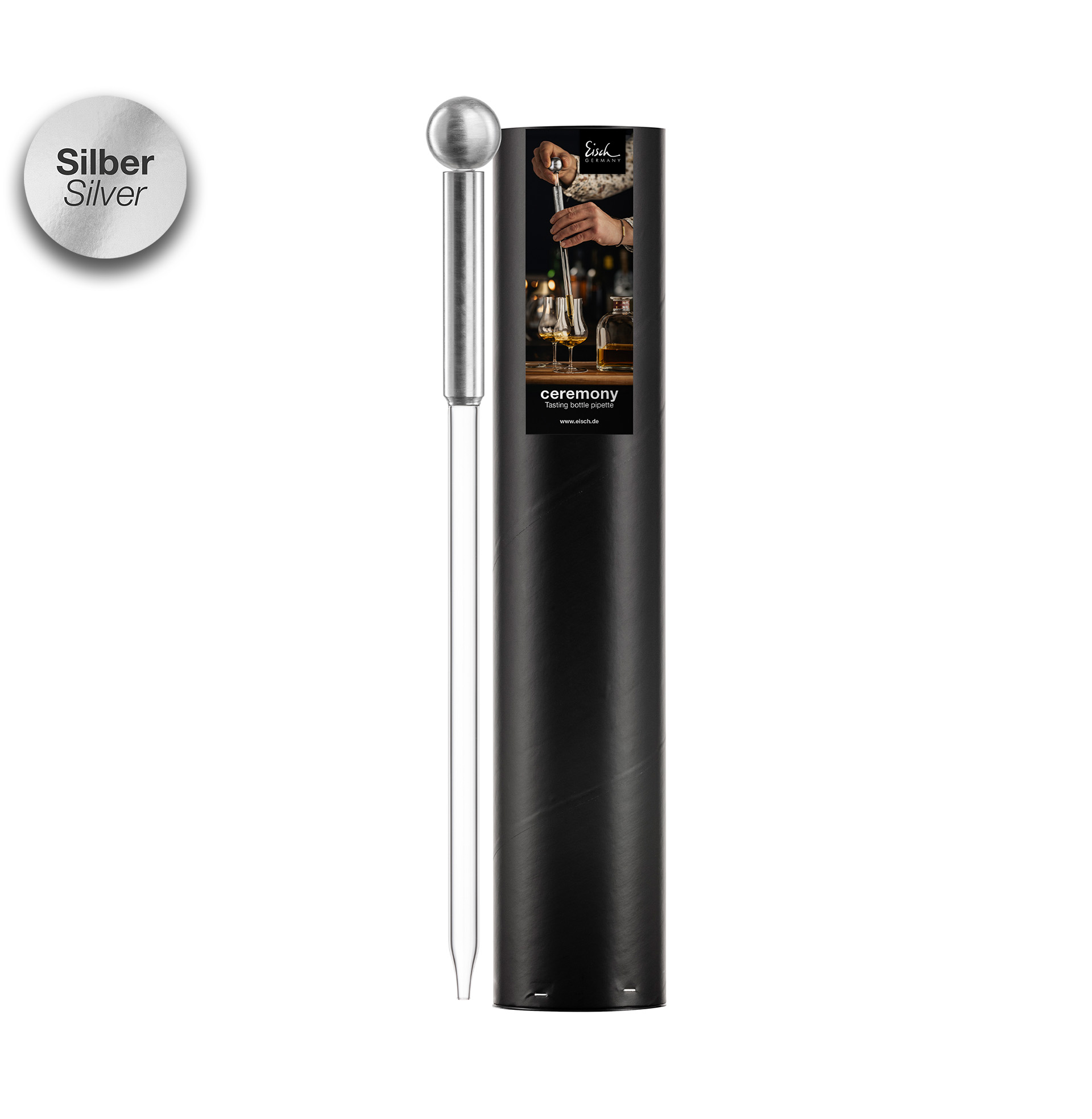 Tasting bottle pipette silver CEREMONY