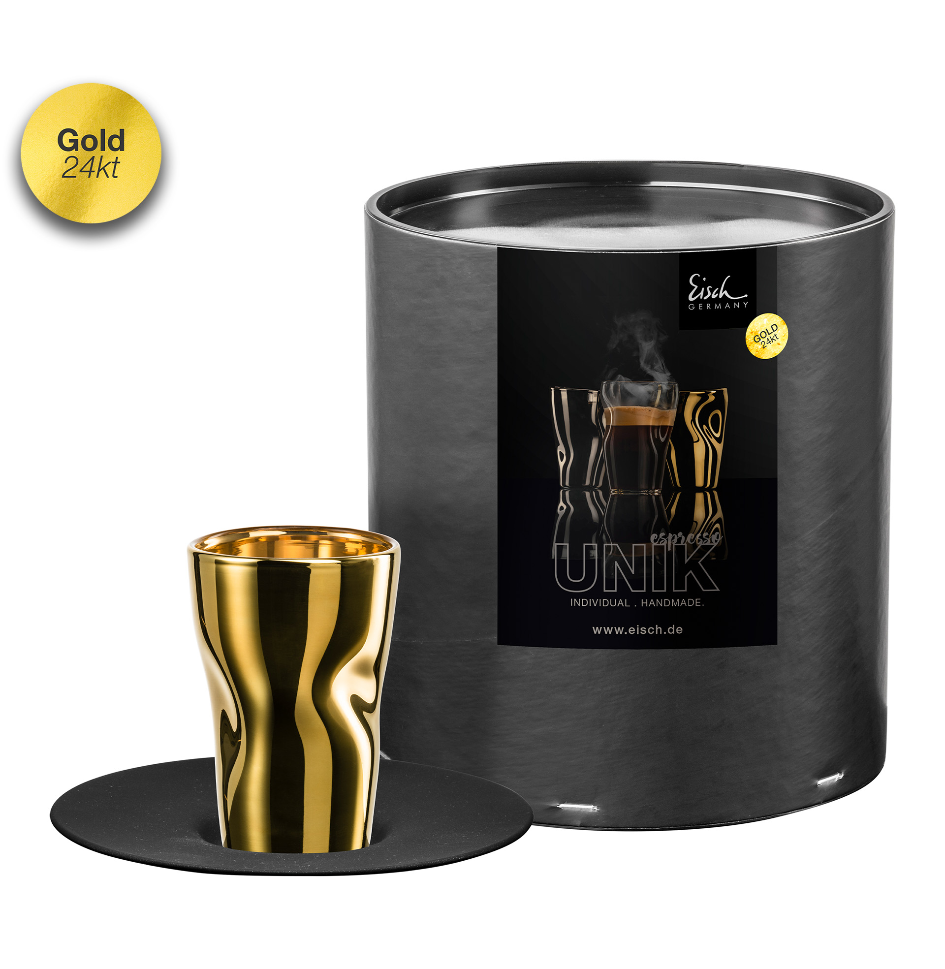 Espresso-Set gold/schwarz UNIK