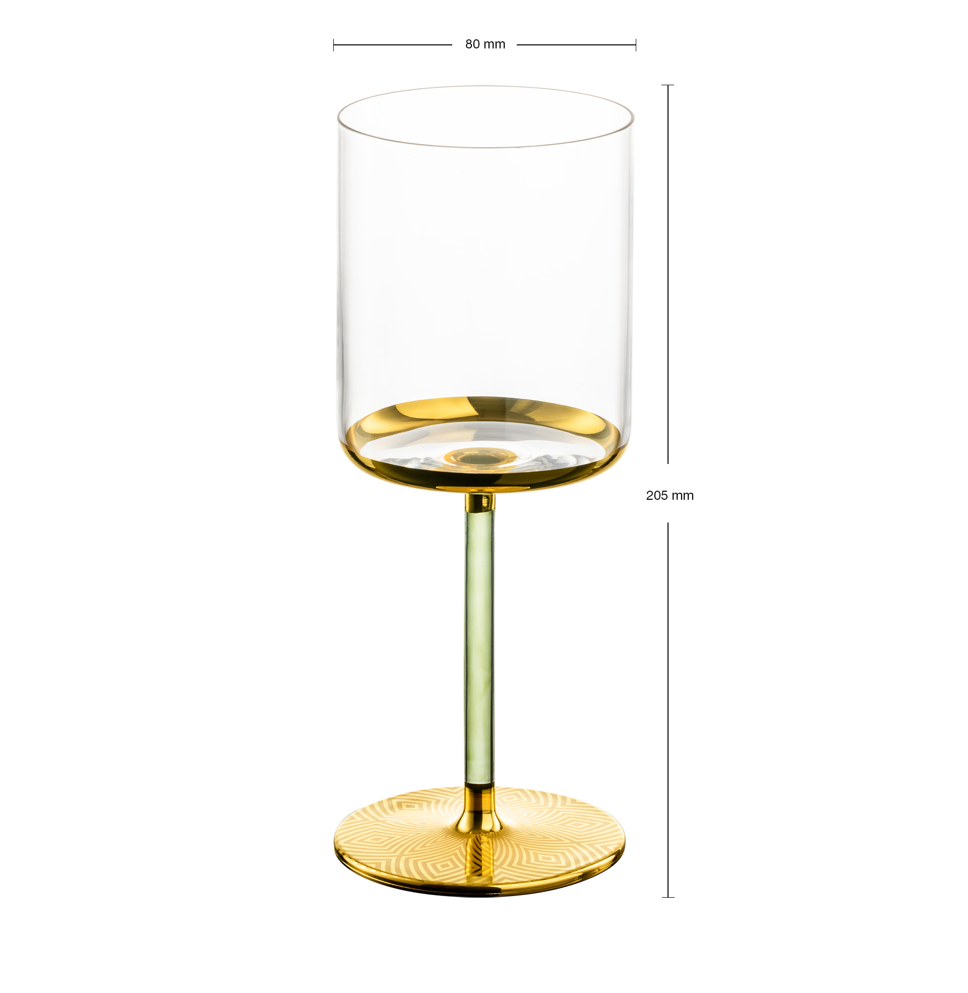 Set of 2 whitewine glasses gold ADELINE
