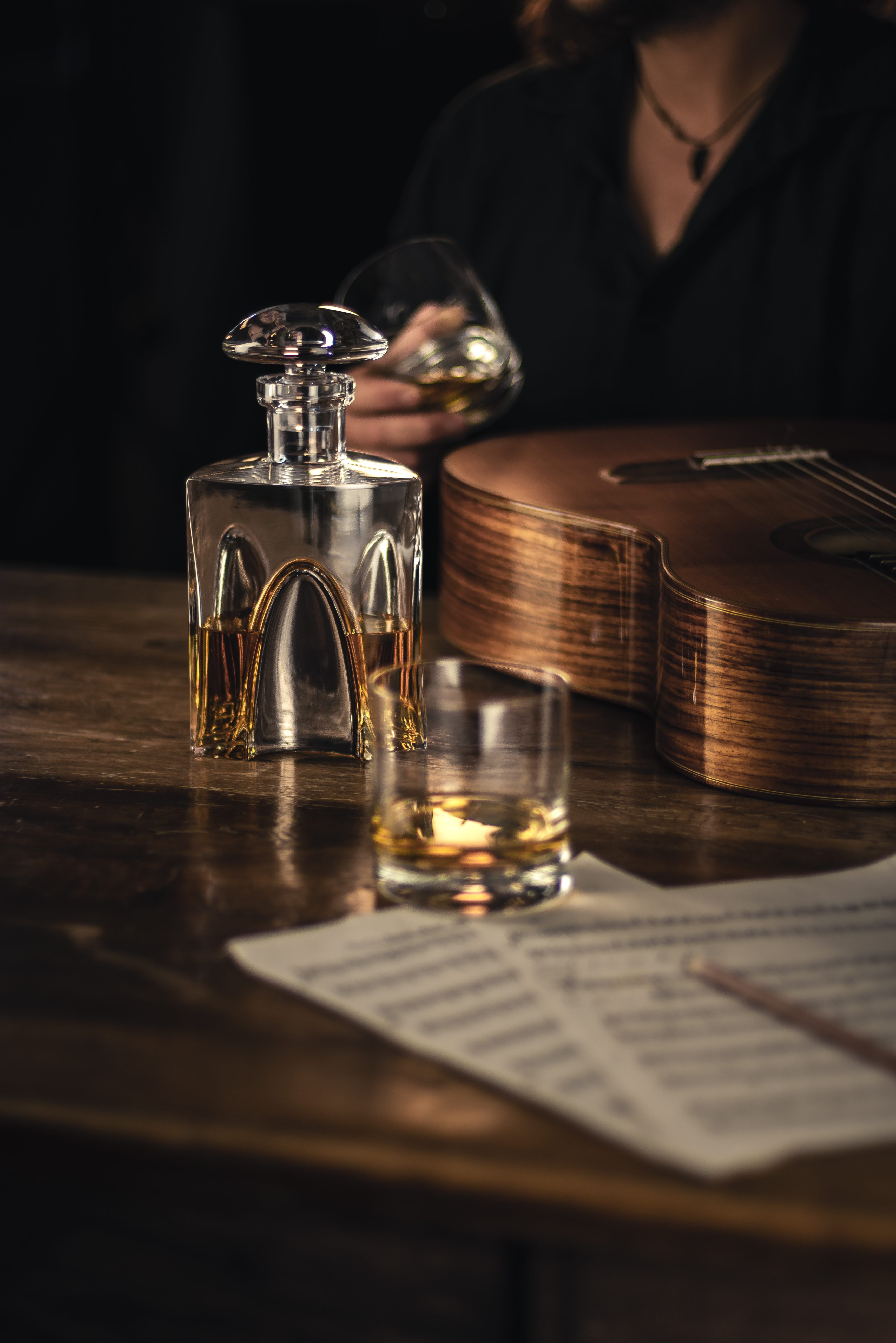 Set of 2 whisky glasses platinum GENTLEMAN