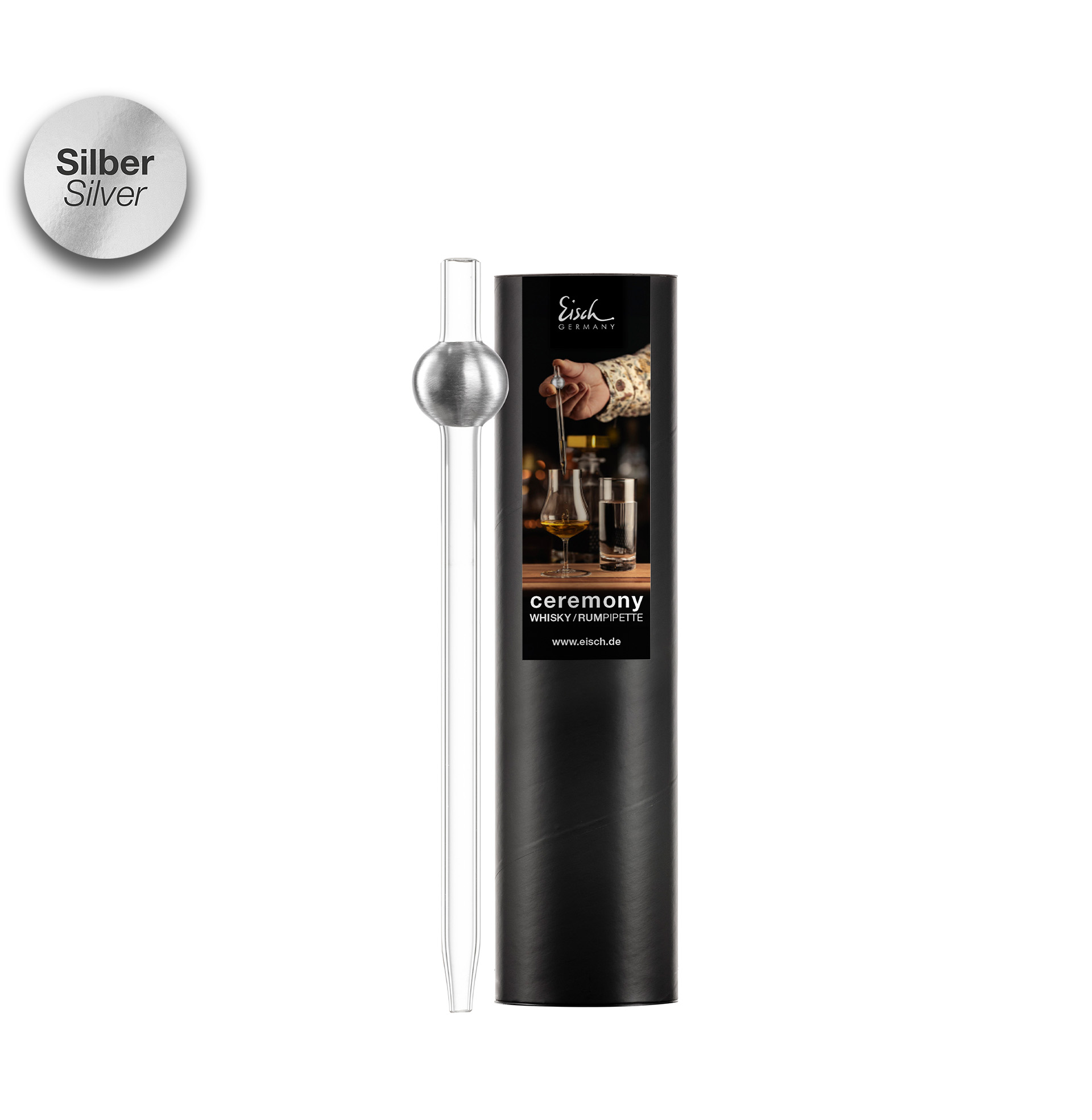 Whisky / rum pipette silver CEREMONY