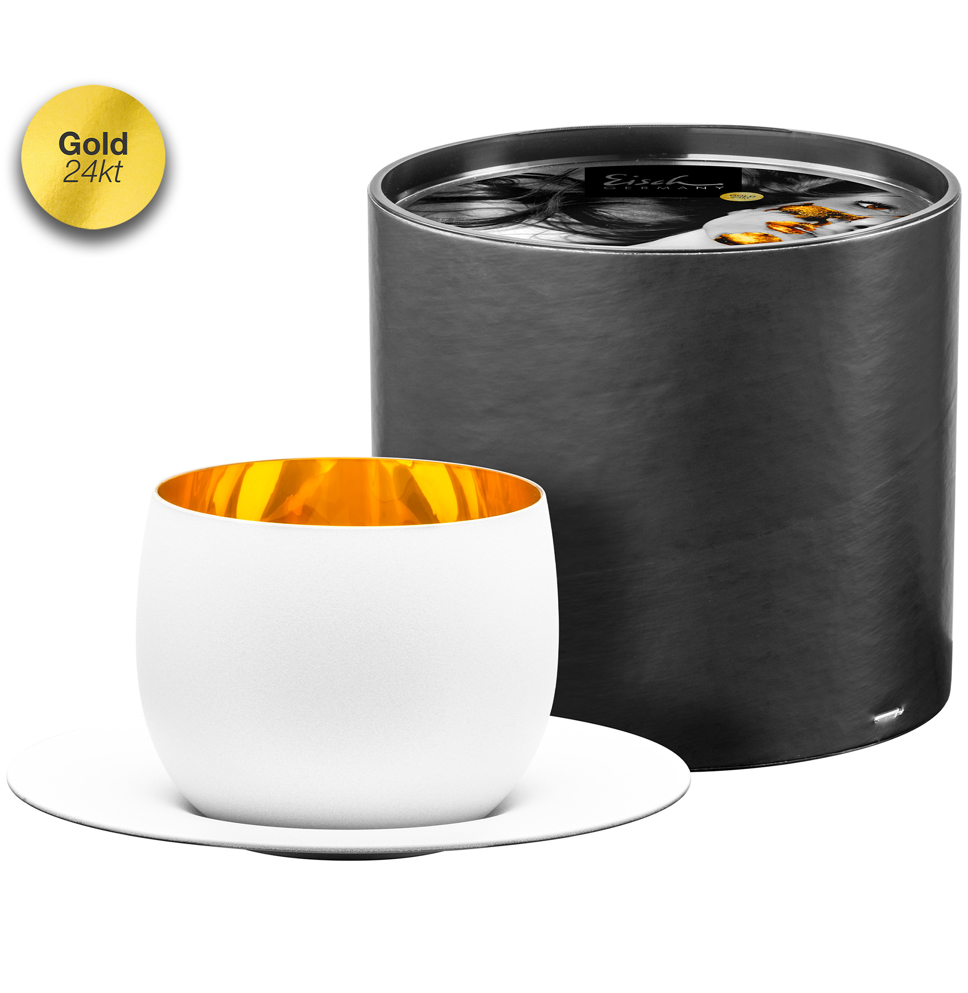 Cappuccino set weiß/gold COSMO