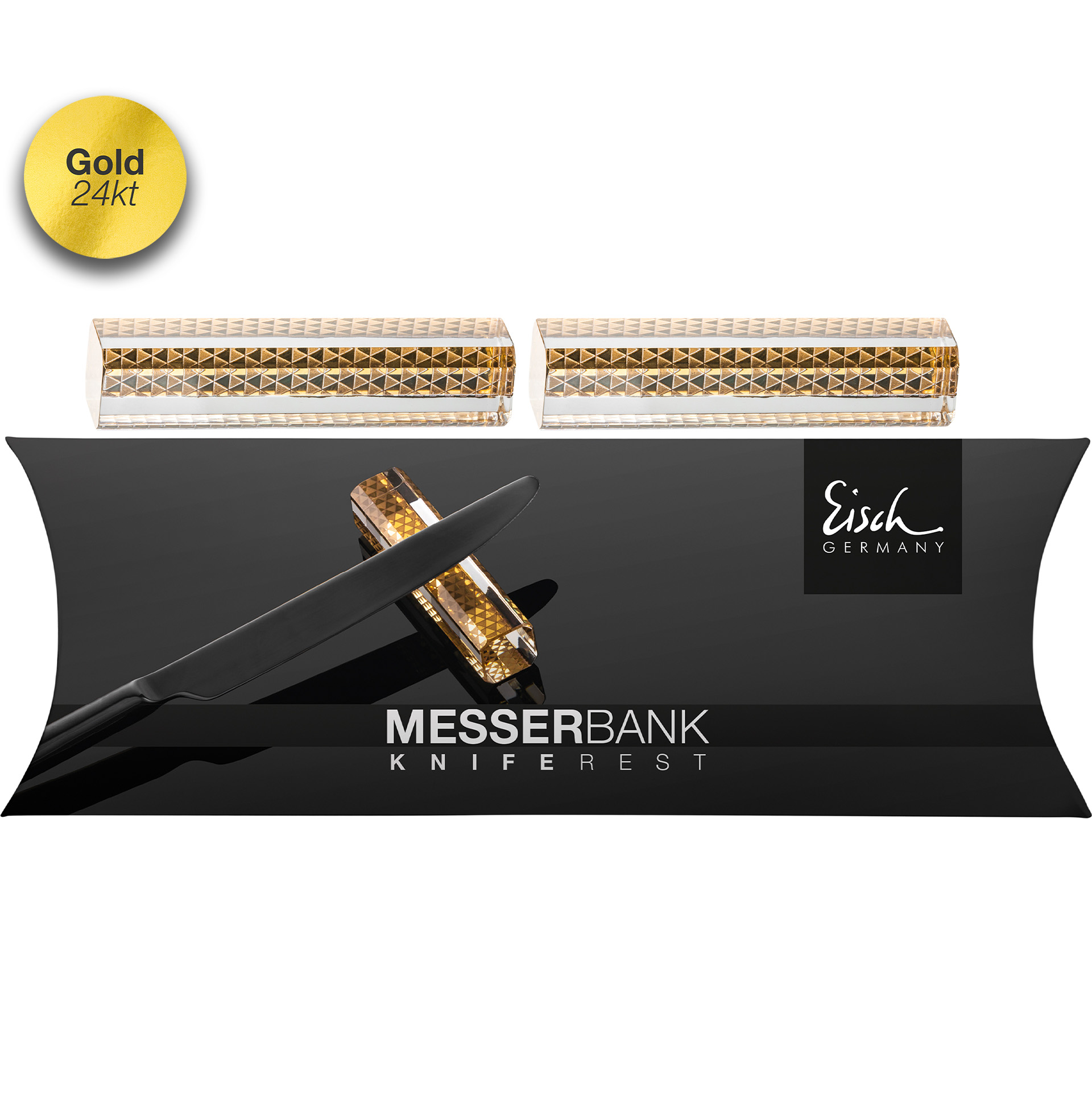 2er Set Messerbänkchen gold