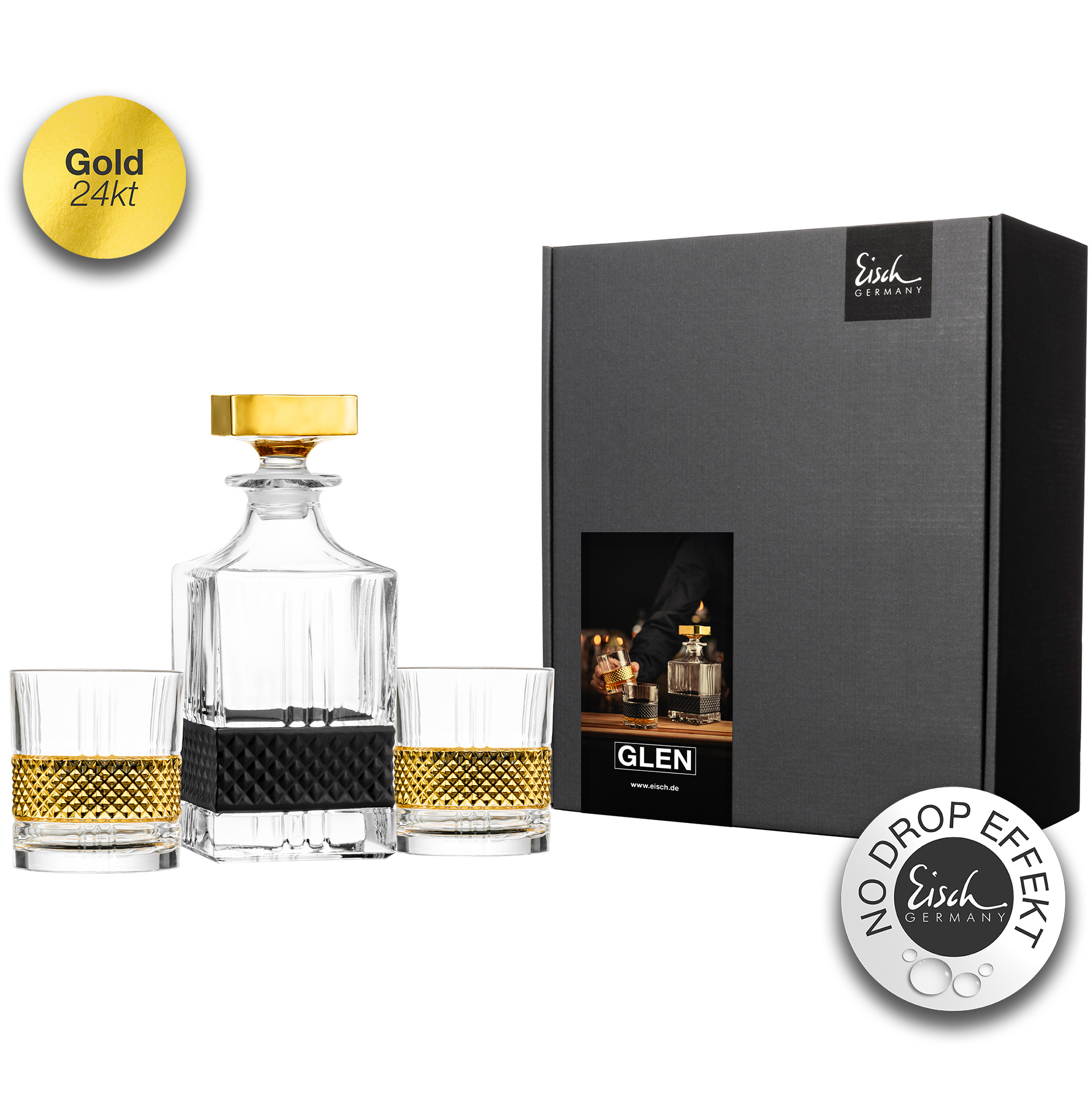 Whisky set gold/black No Drop Effect GLEN