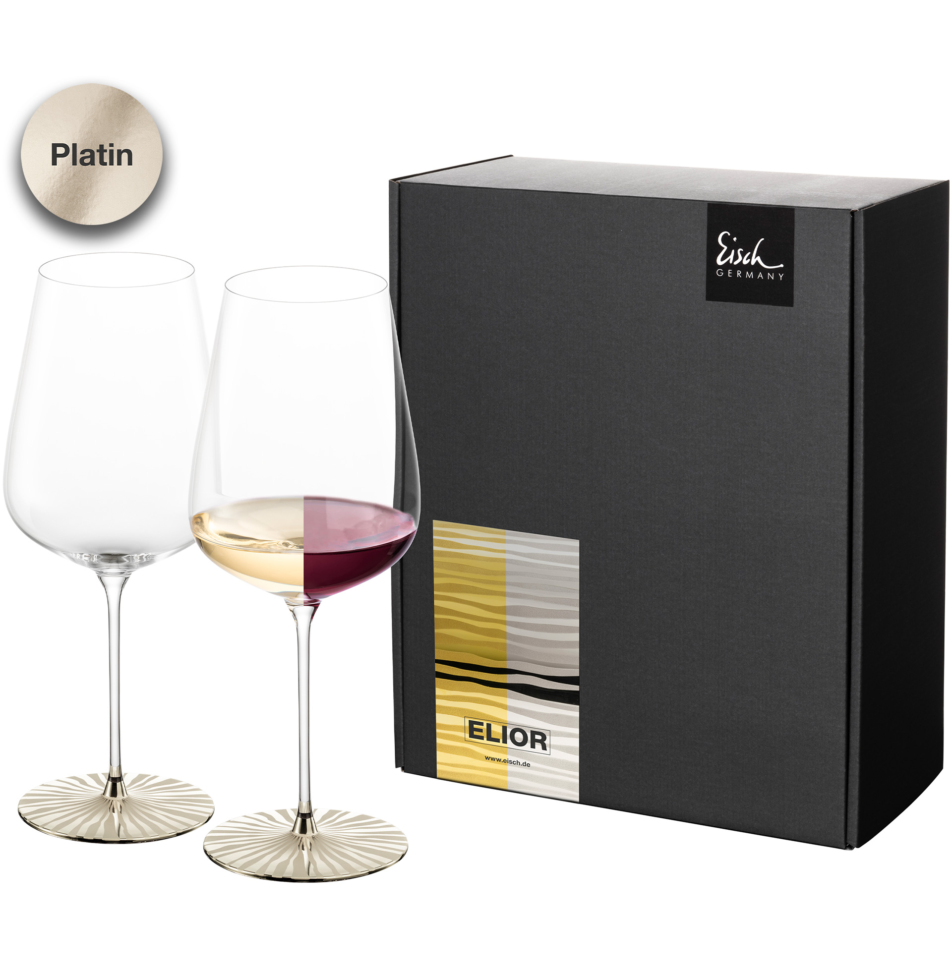 2er Set Allround Weingläser kraftvoll & reichhaltig platin ELIOR SENSISPLUS