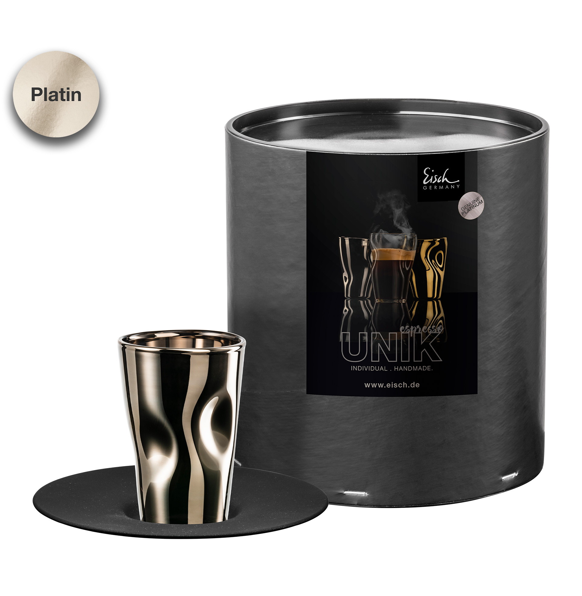 Espresso-Set platin/schwarz UNIK