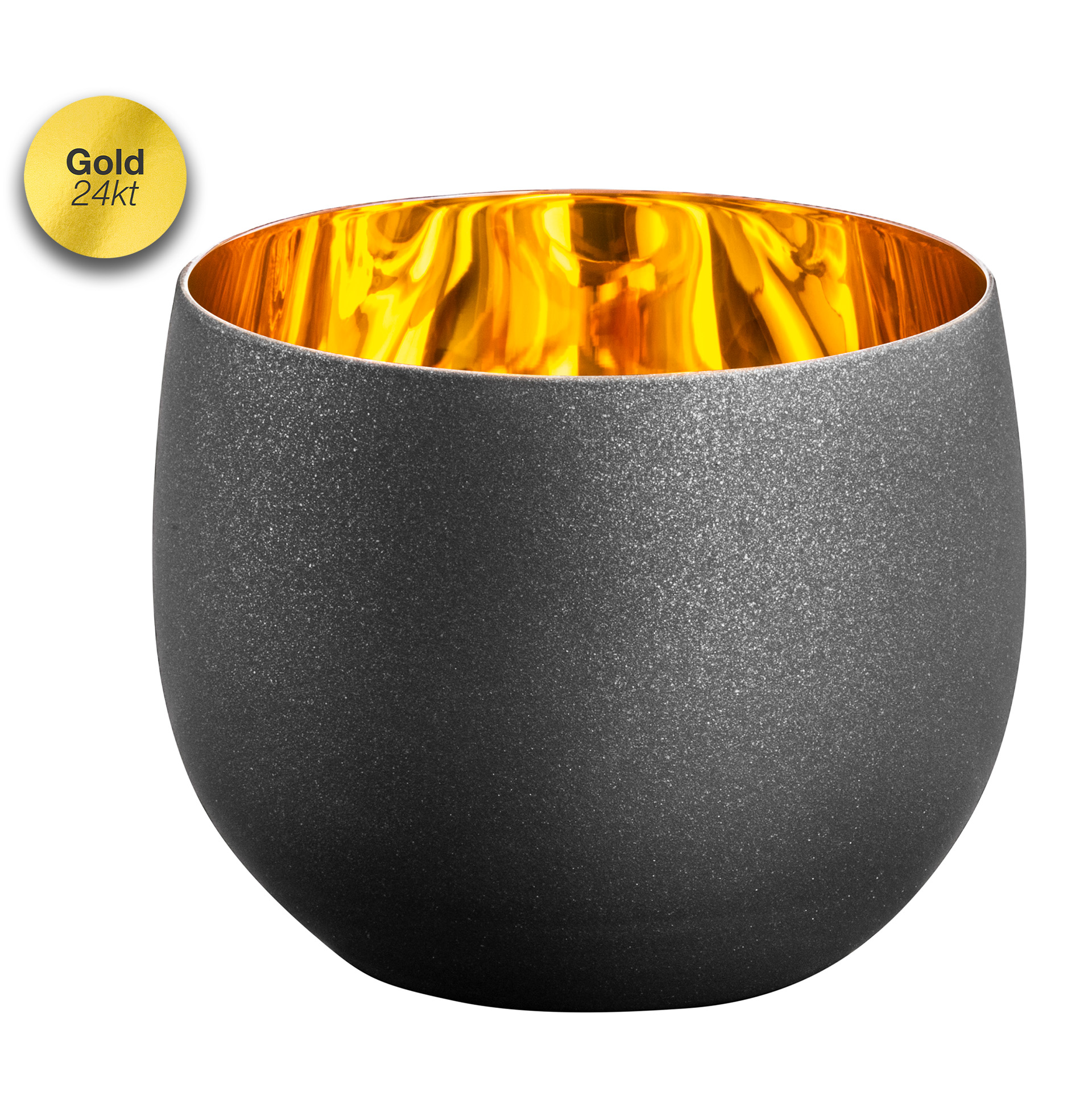 Cappuccinoglas schwarz/gold COSMO