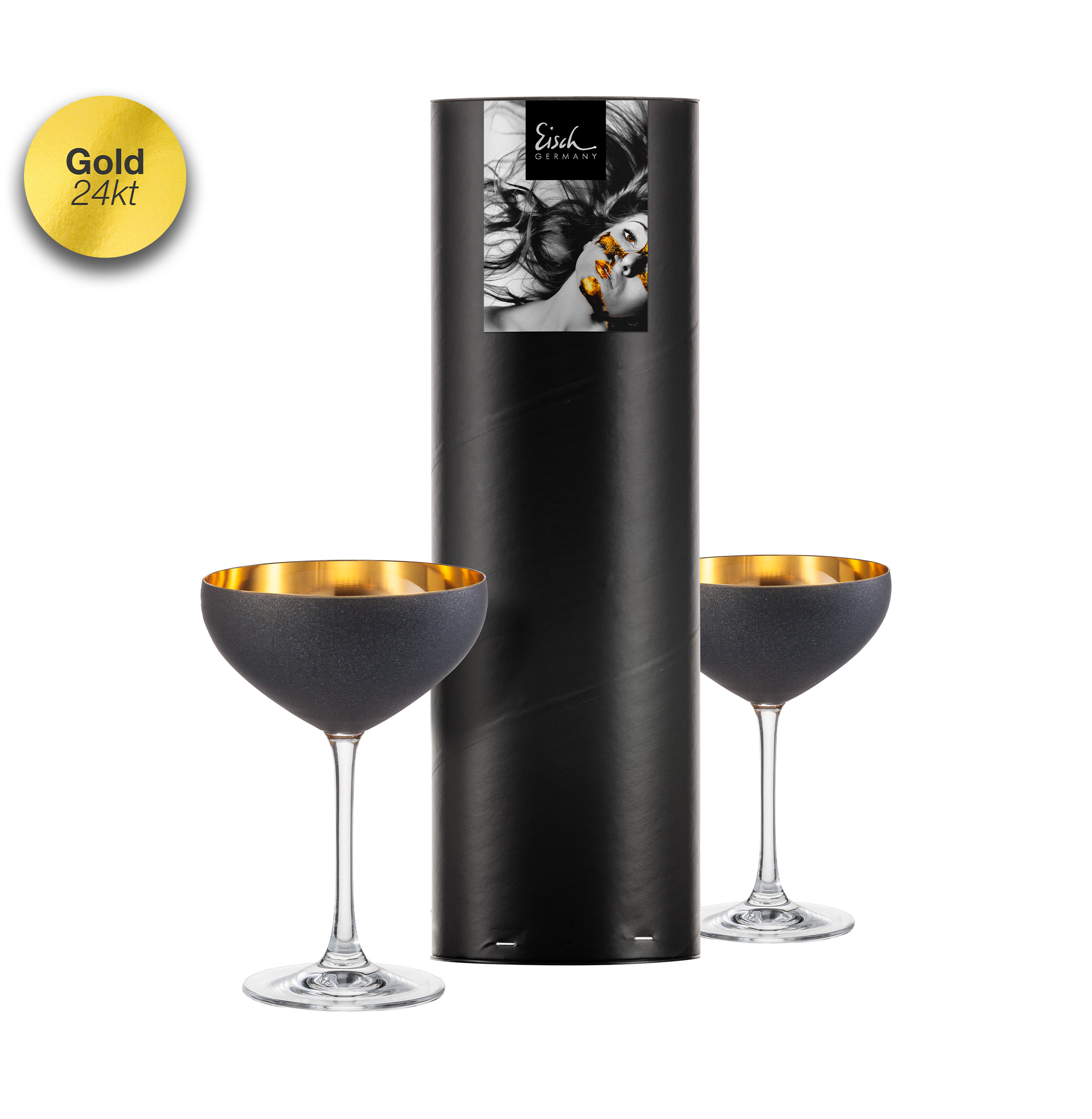 2er Set Dessertschalen schwarz/gold COSMO