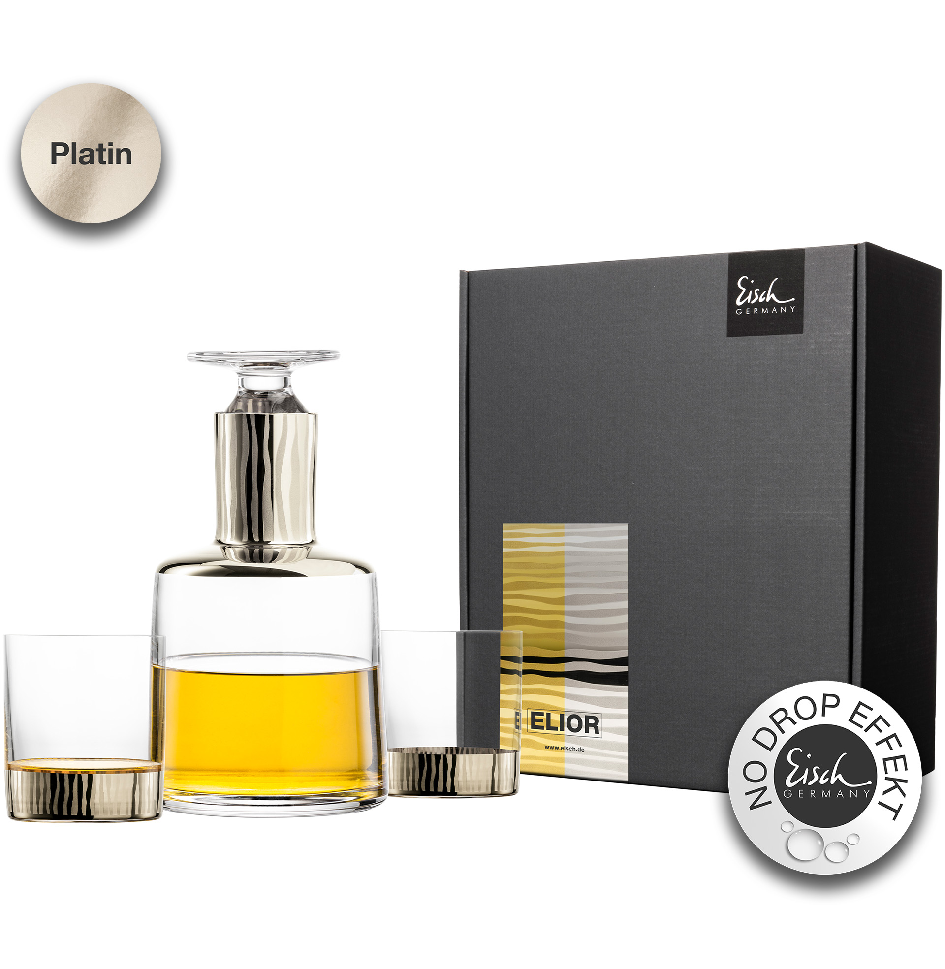 Whisky set platinum No Drop Effect ELIOR