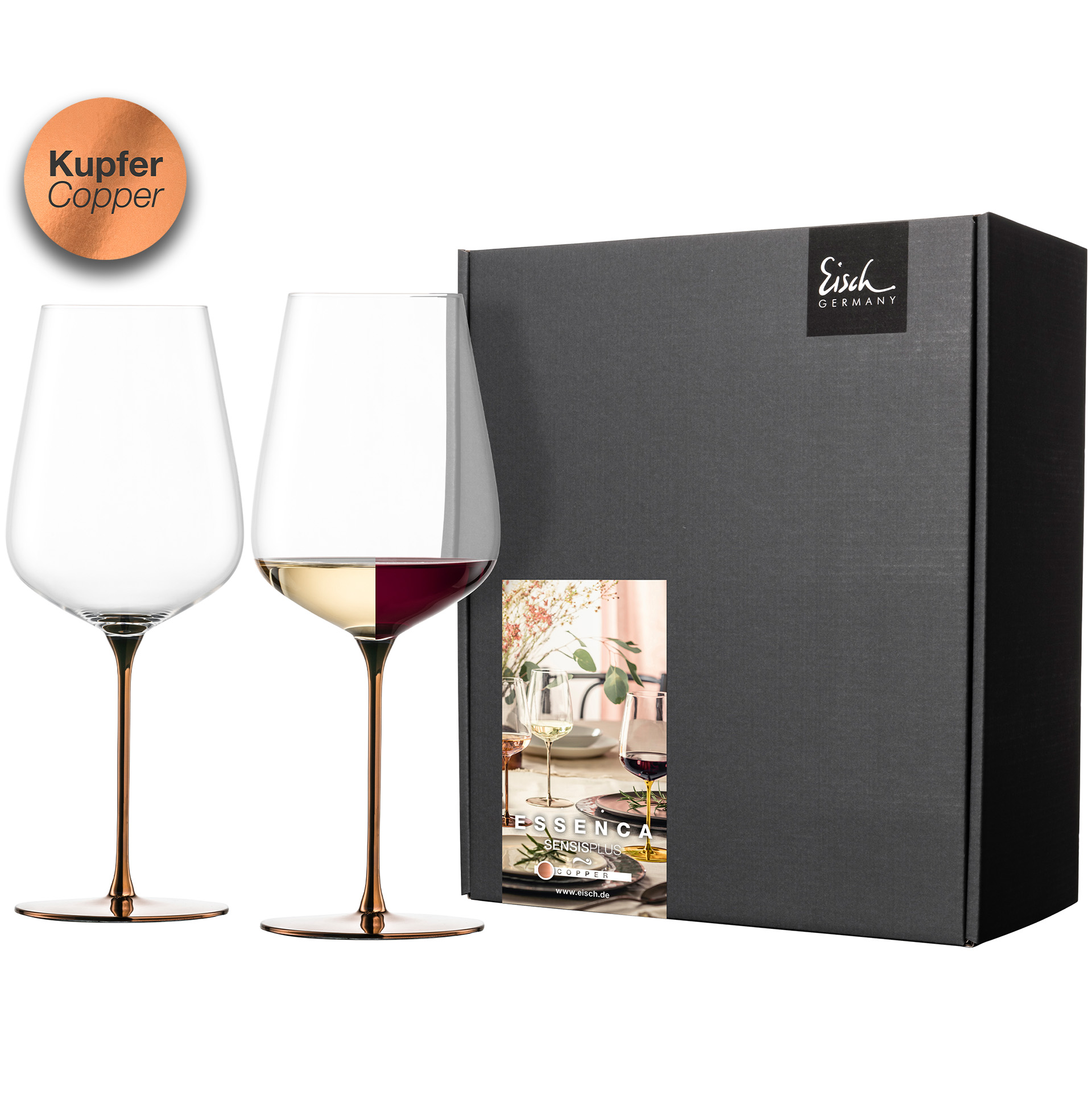 Set of 2 allround wine glasses powerful & rich copper ESSENCA SENSISPLUS COPPER EDITION