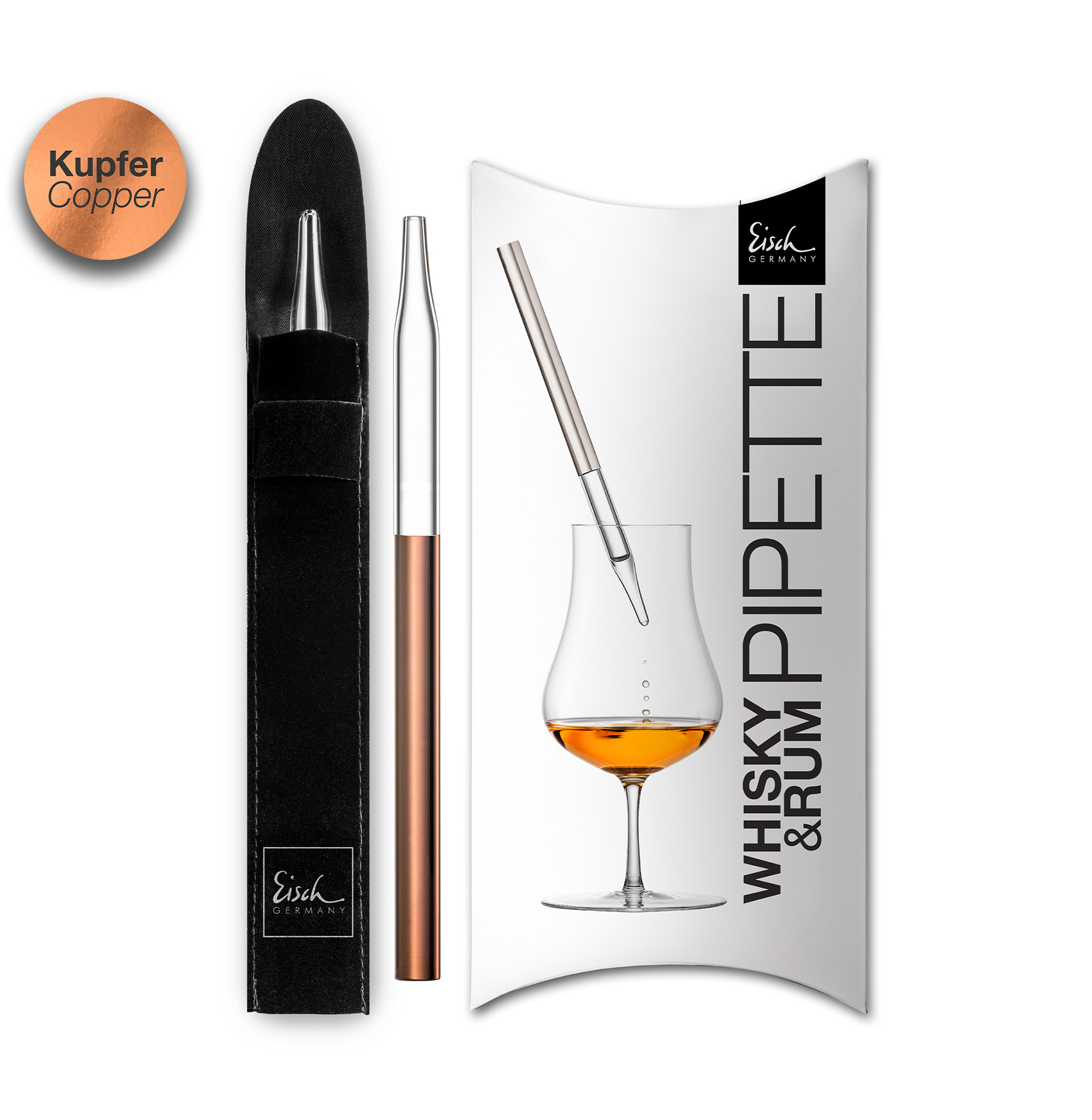 Whisky- / Rum-Pipette kupfer GENTLEMAN