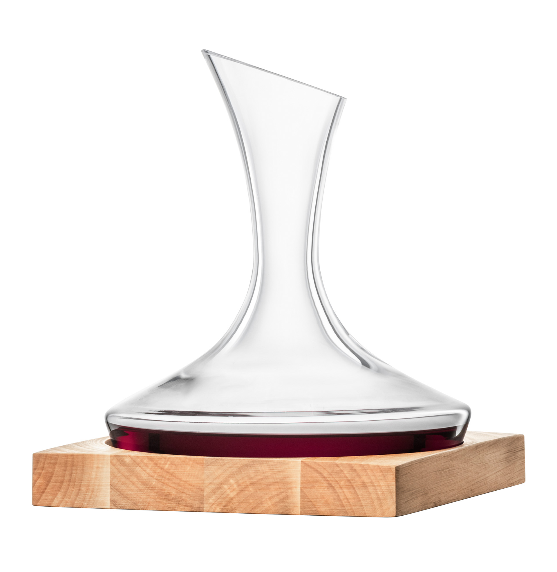 Dekantierkaraffe No Drop Effekt auf Holzsockel 0,75l WOOD EDITION