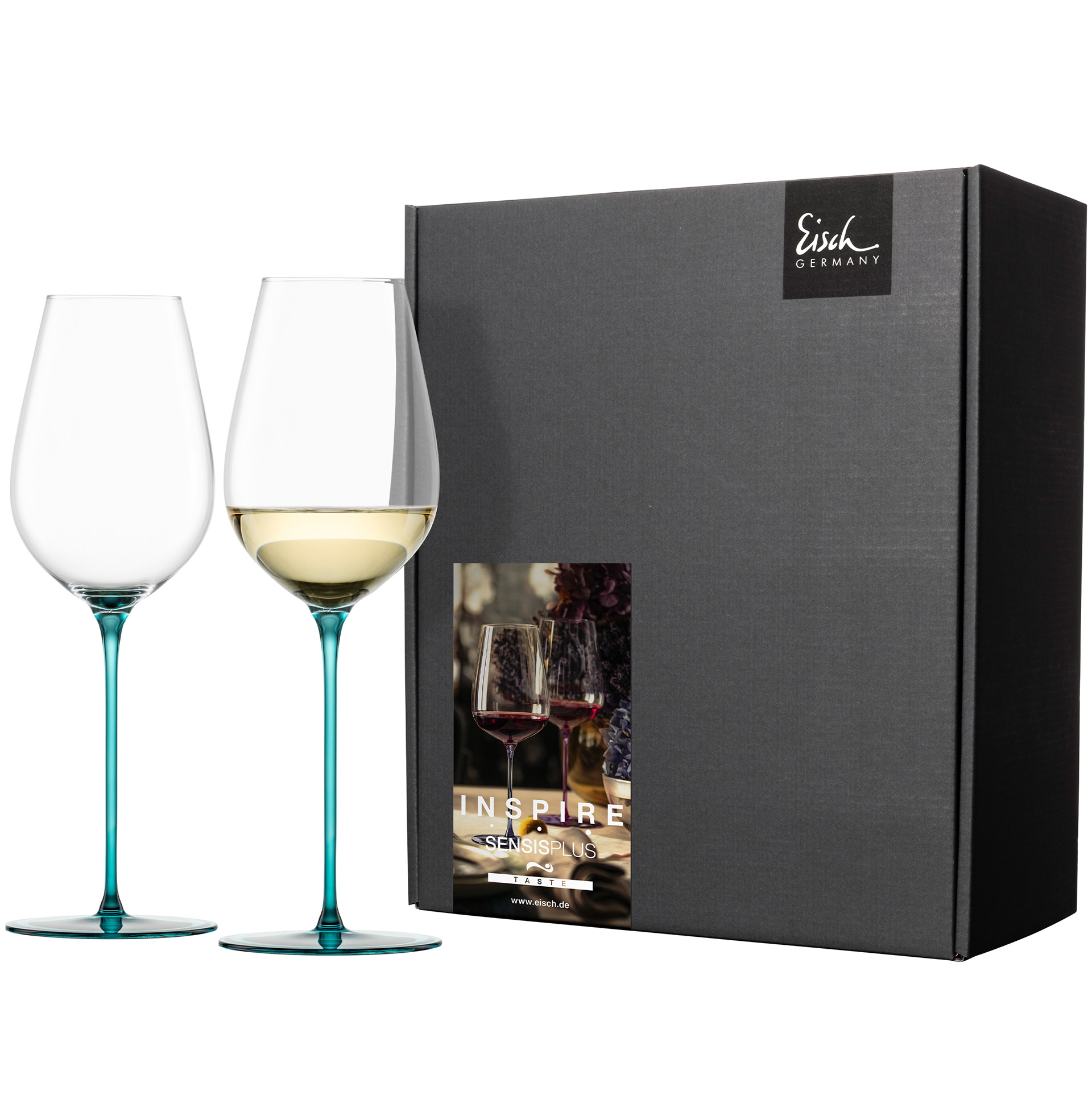 Set of 2 allround wine glasses refreshing & light aqua INSPIRE SENSISPLUS