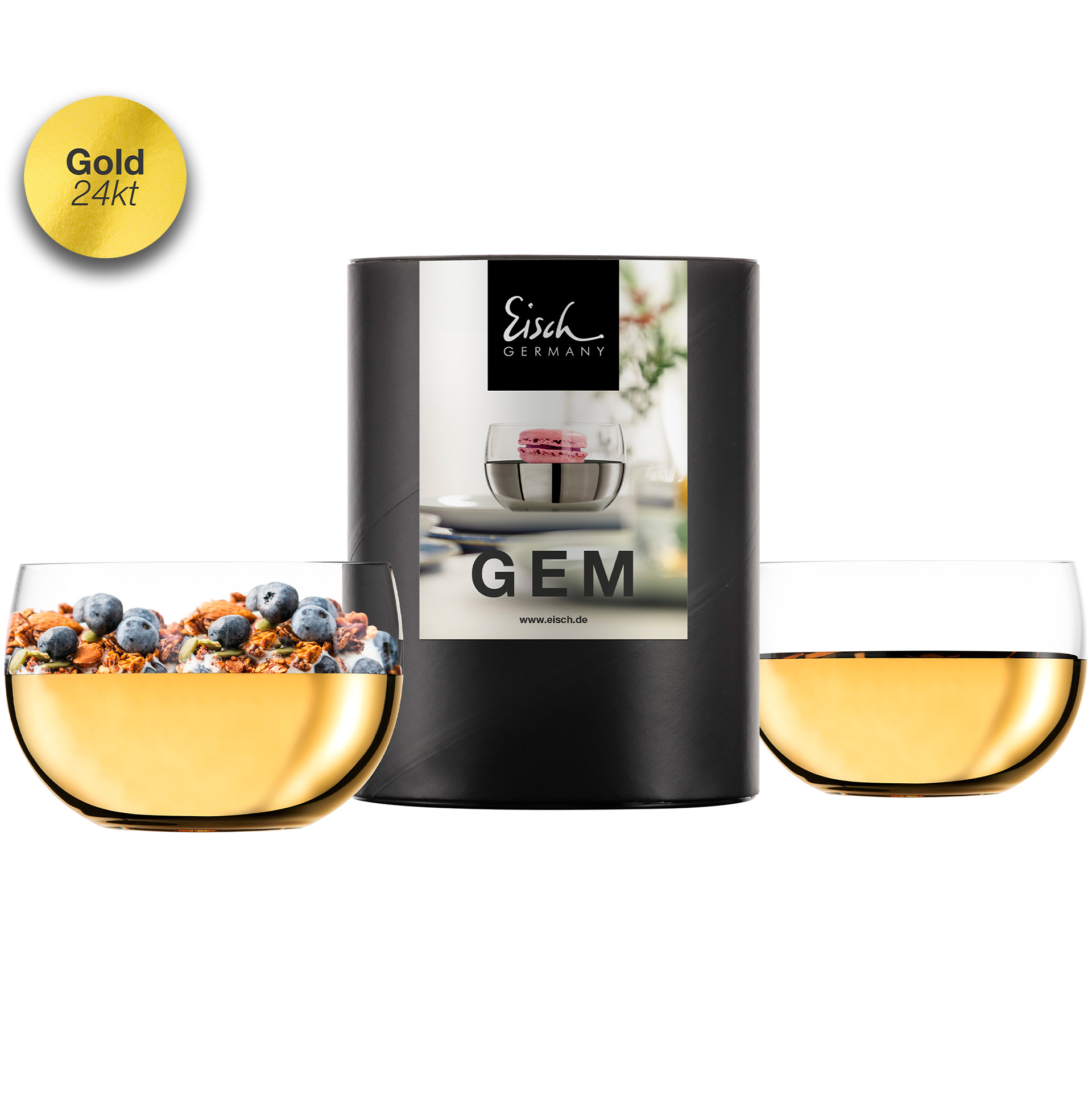 2er Set Dessertschalen gold GEM