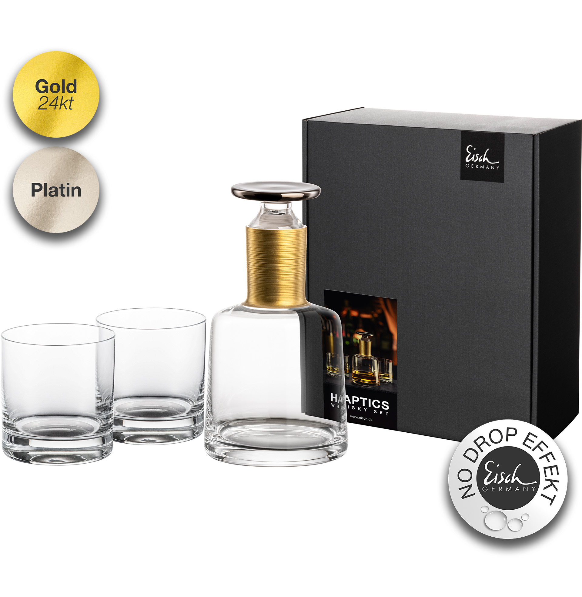 Whisky set gold/platinum No Drop Effect HAPTICS