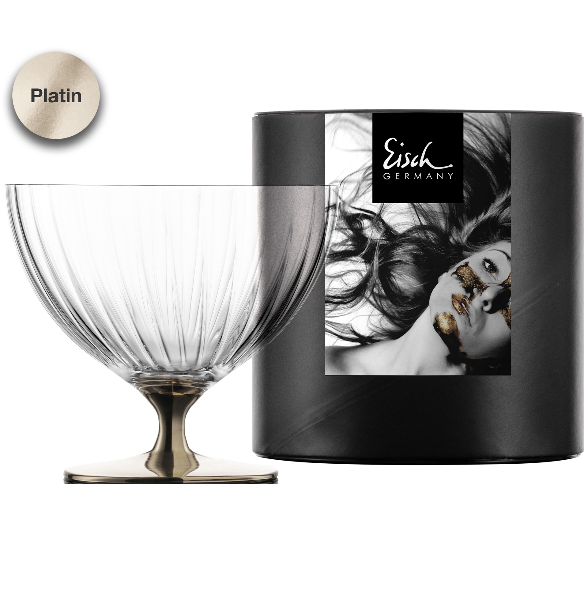 Footed dessert bowl platinum