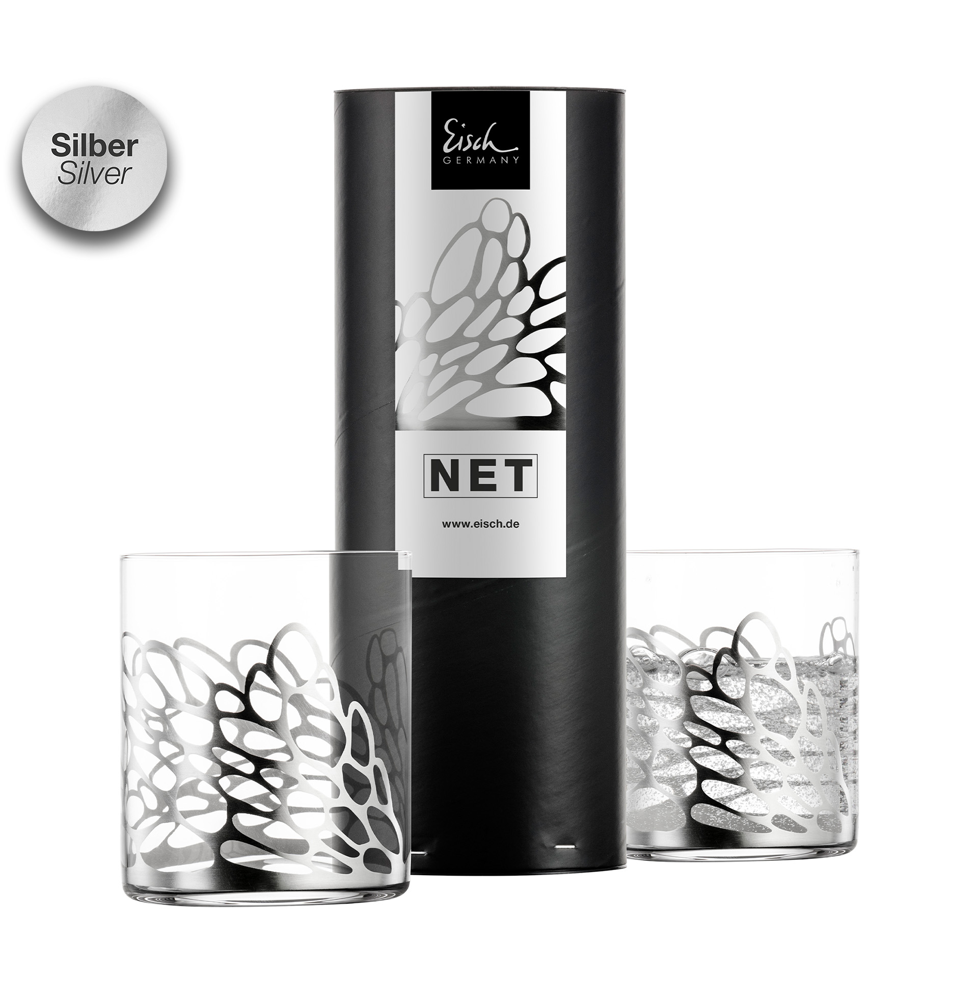 Set of 2 tumblers silver NET