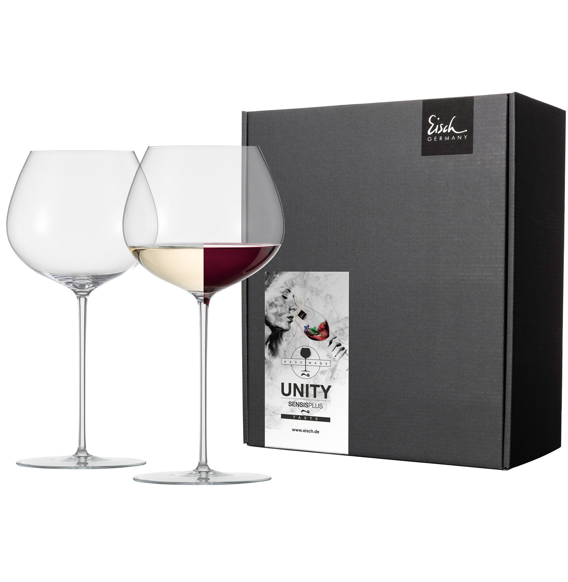 Set of 2 burgundy glasses UNITY SENSISPLUS