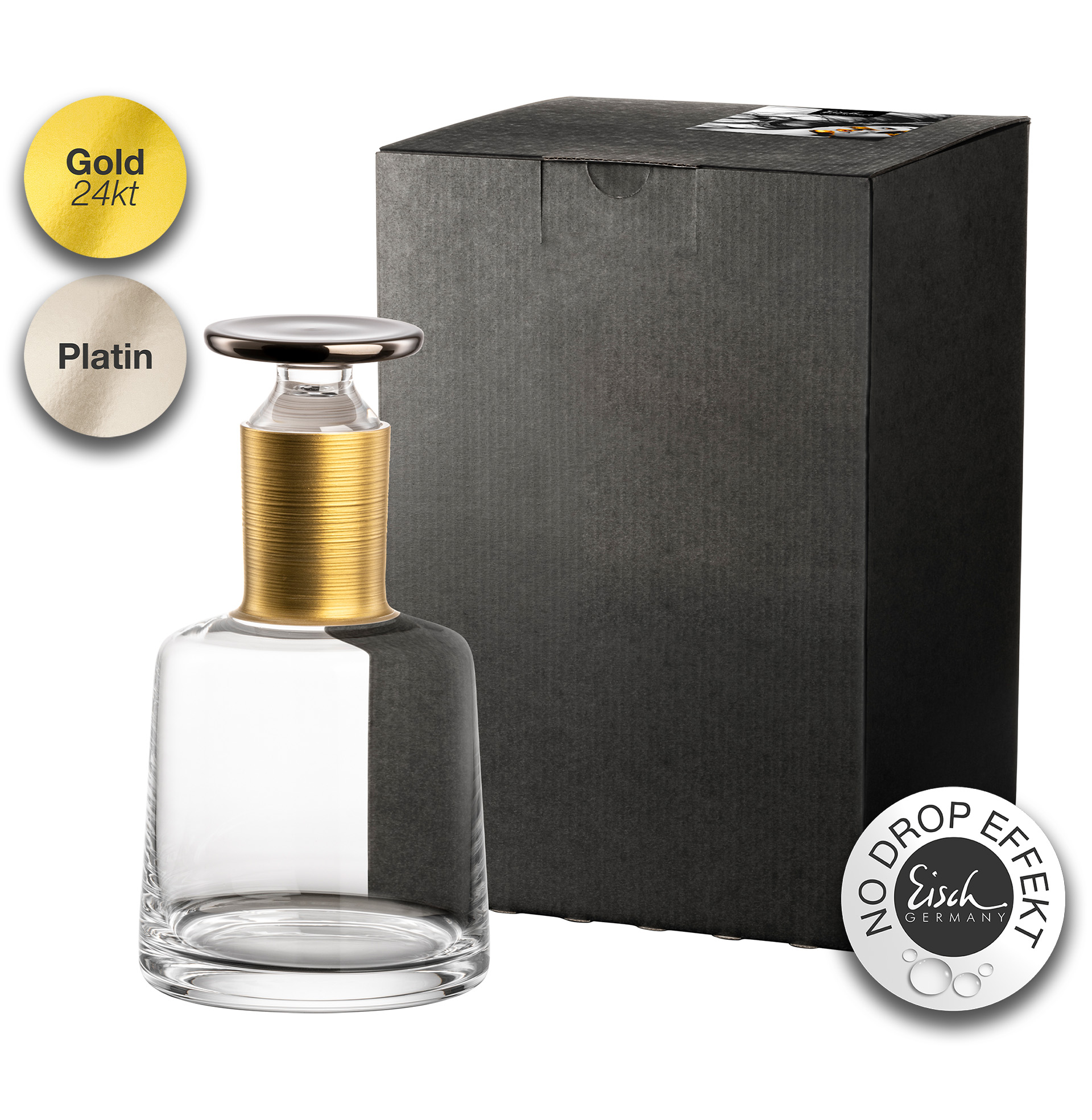 Whisky carafe gold/platinum No Drop Effect 0,75l HAPTICS