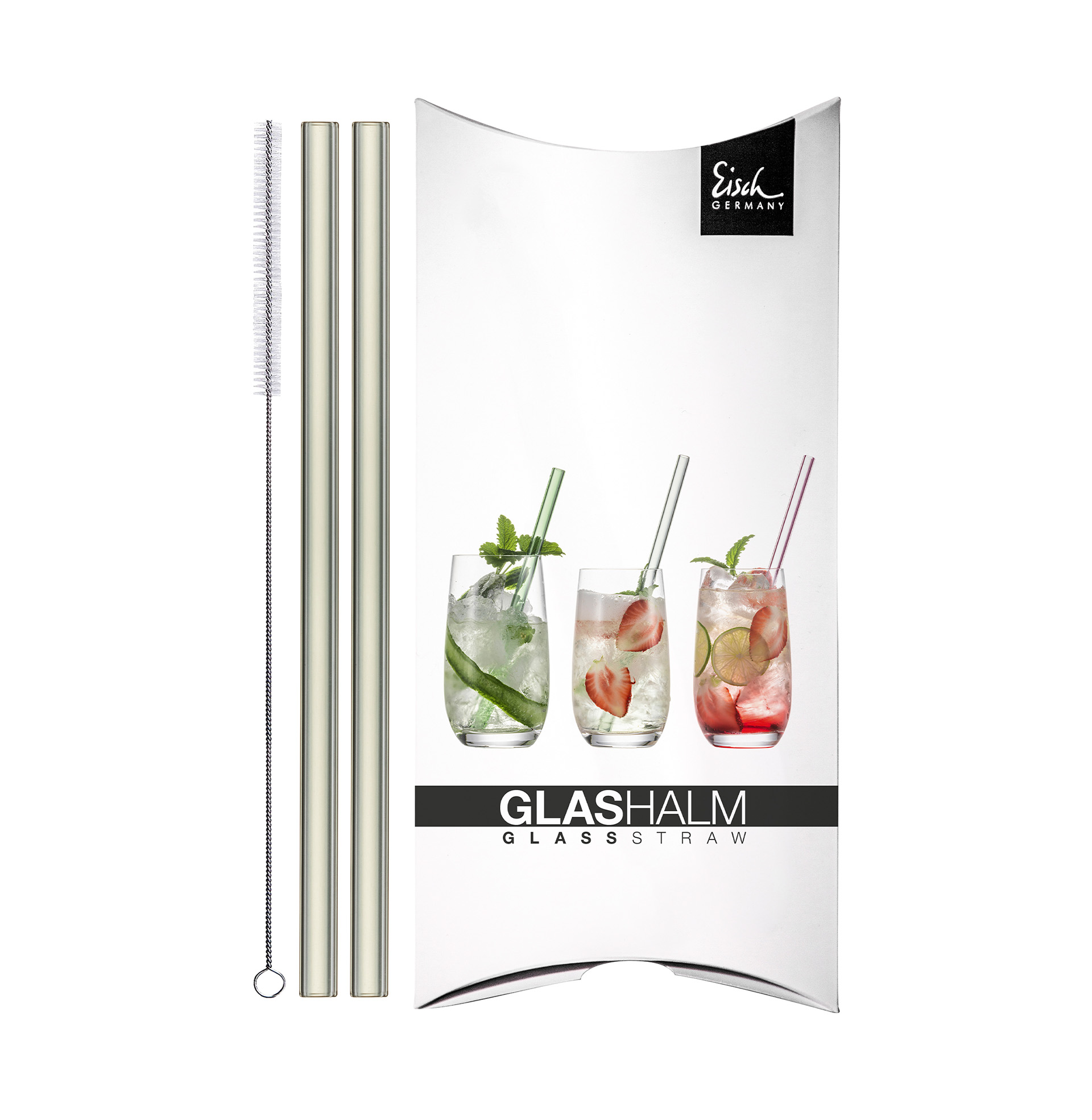 2er Set Glashalme mit Reinigungsbürste grau