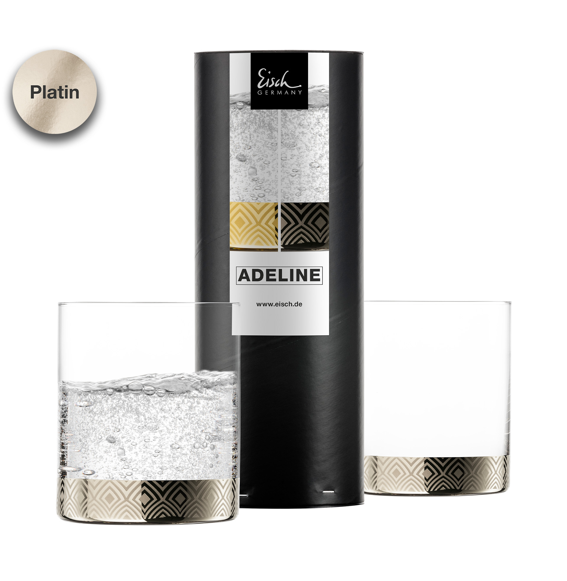 Set of 2 tumblers platinum ADELINE