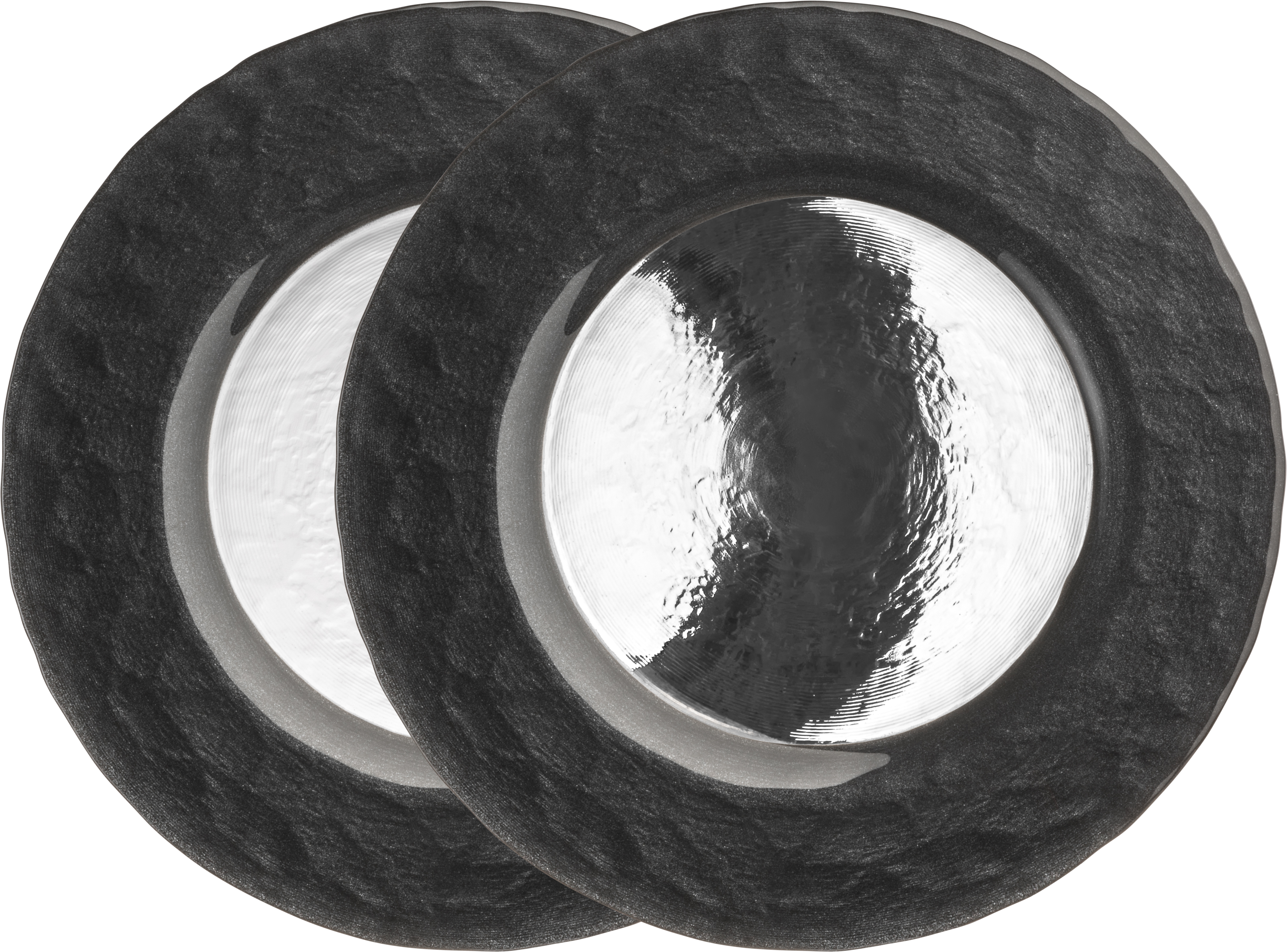 Set of 2 plates black Ø 230 mm KAYA