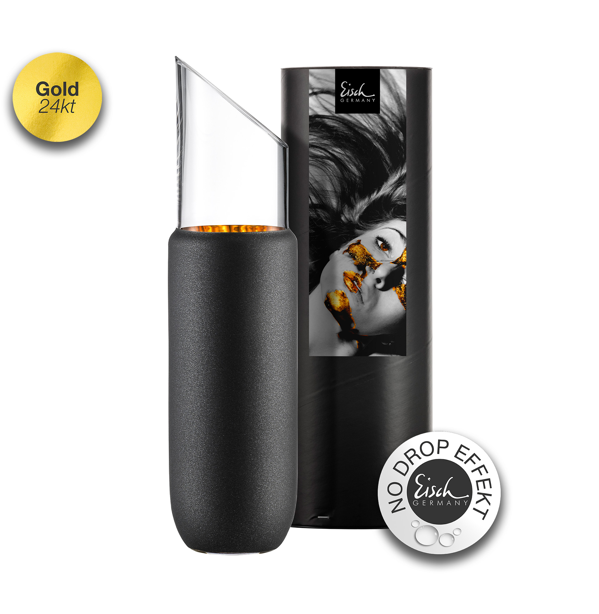 Carafe black/gold No Drop Effect 1,0l COSMO