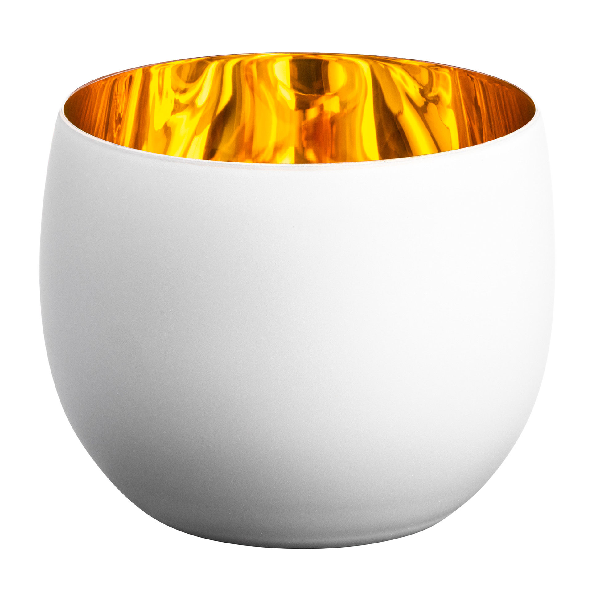 Cappuccinoglas weiß/gold COSMO