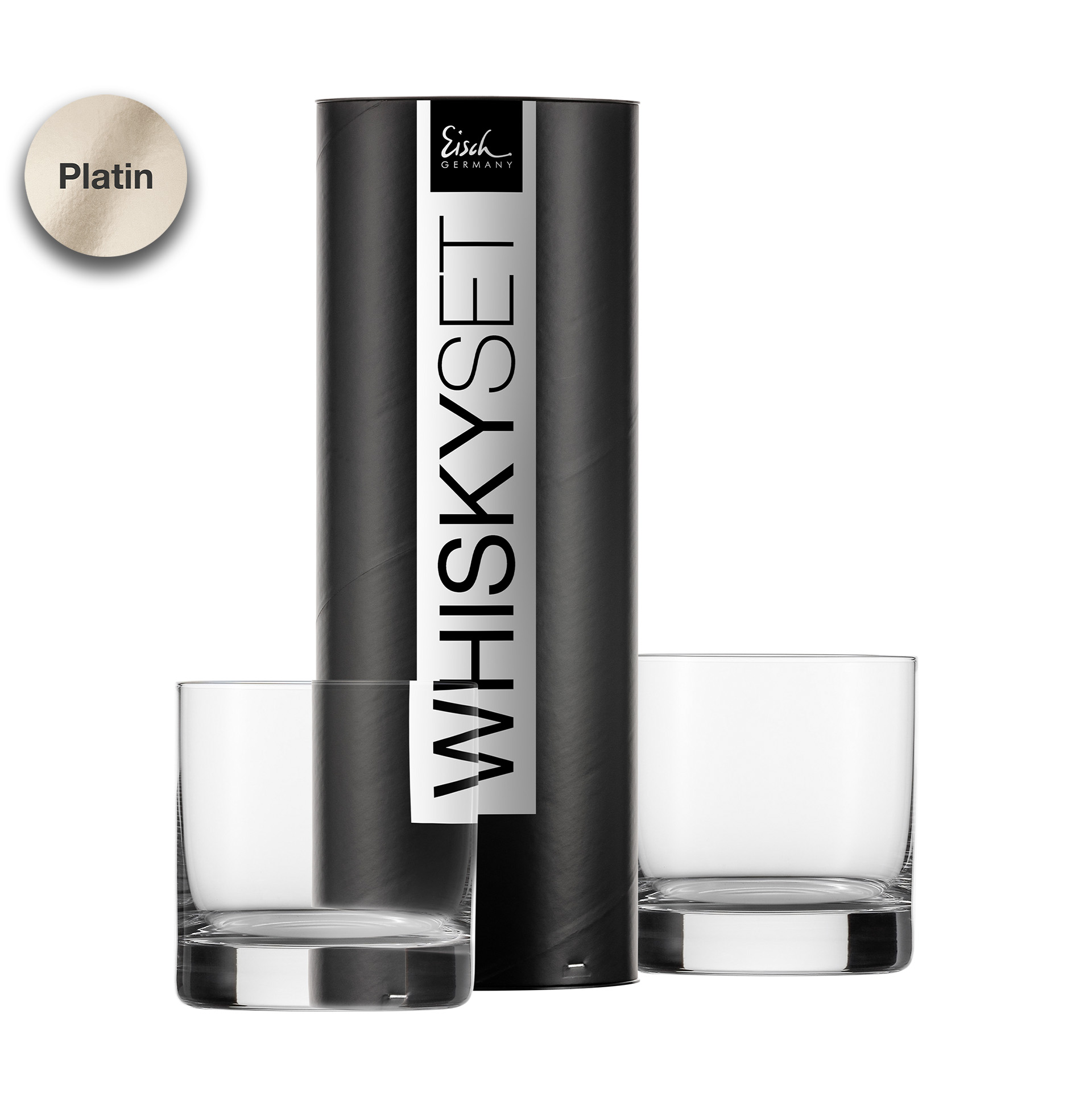 2er Set Whiskygläser platin GENTLEMAN