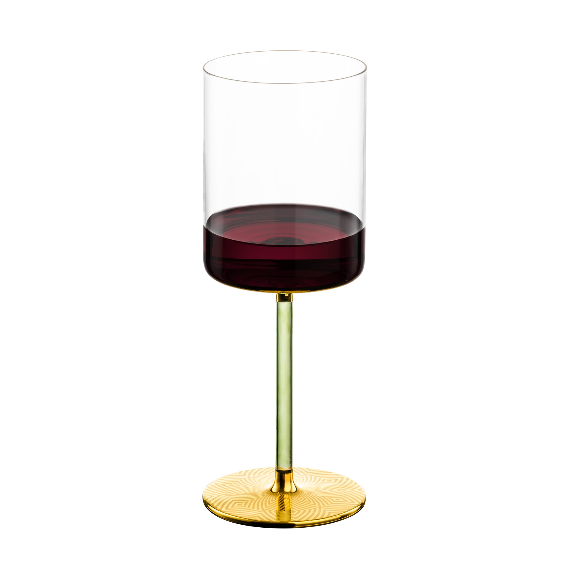 Set of 2 redwine glasses gold ADELINE