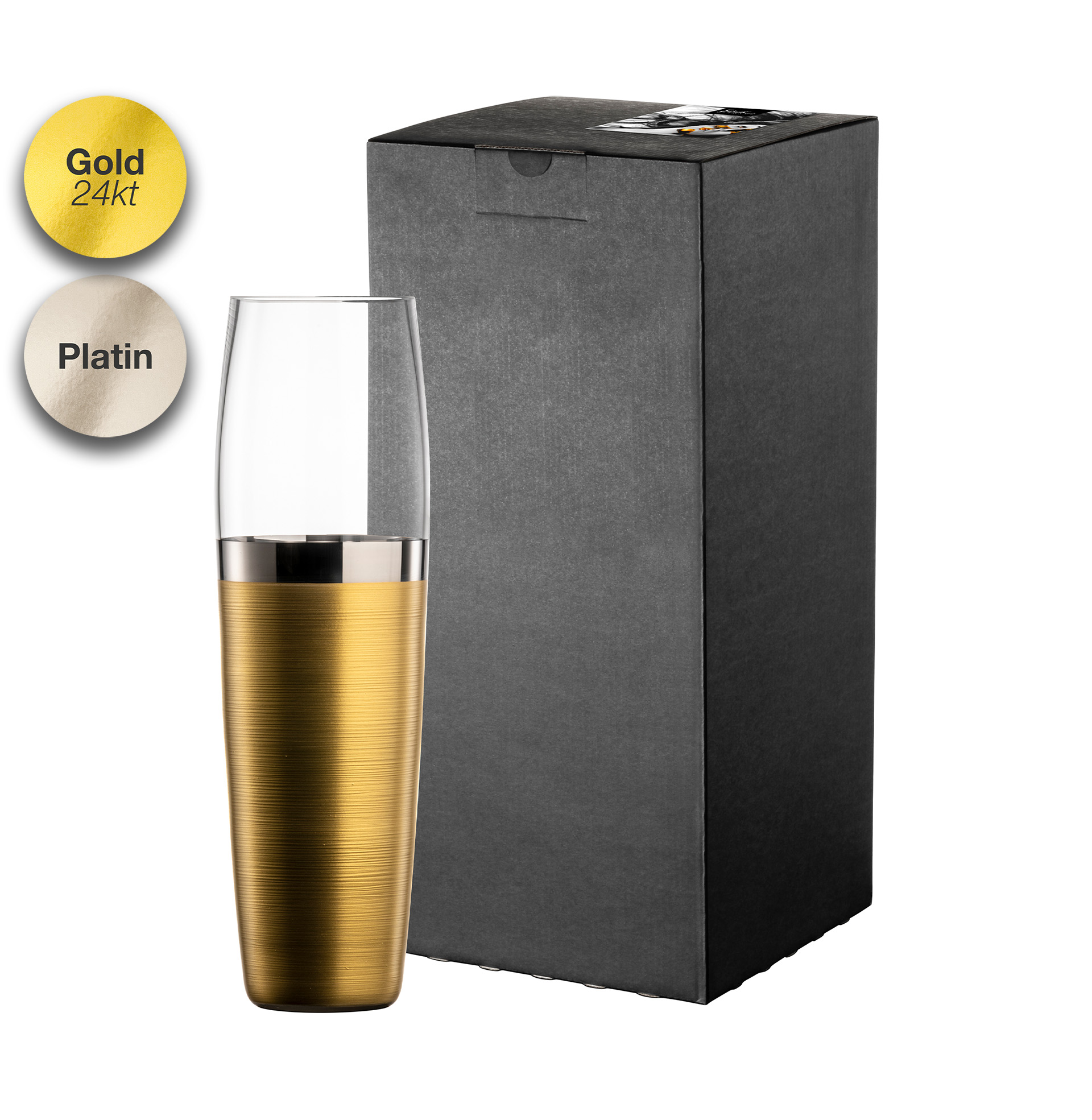 Vase gold/platinum Ø 96 mm HAPTICS